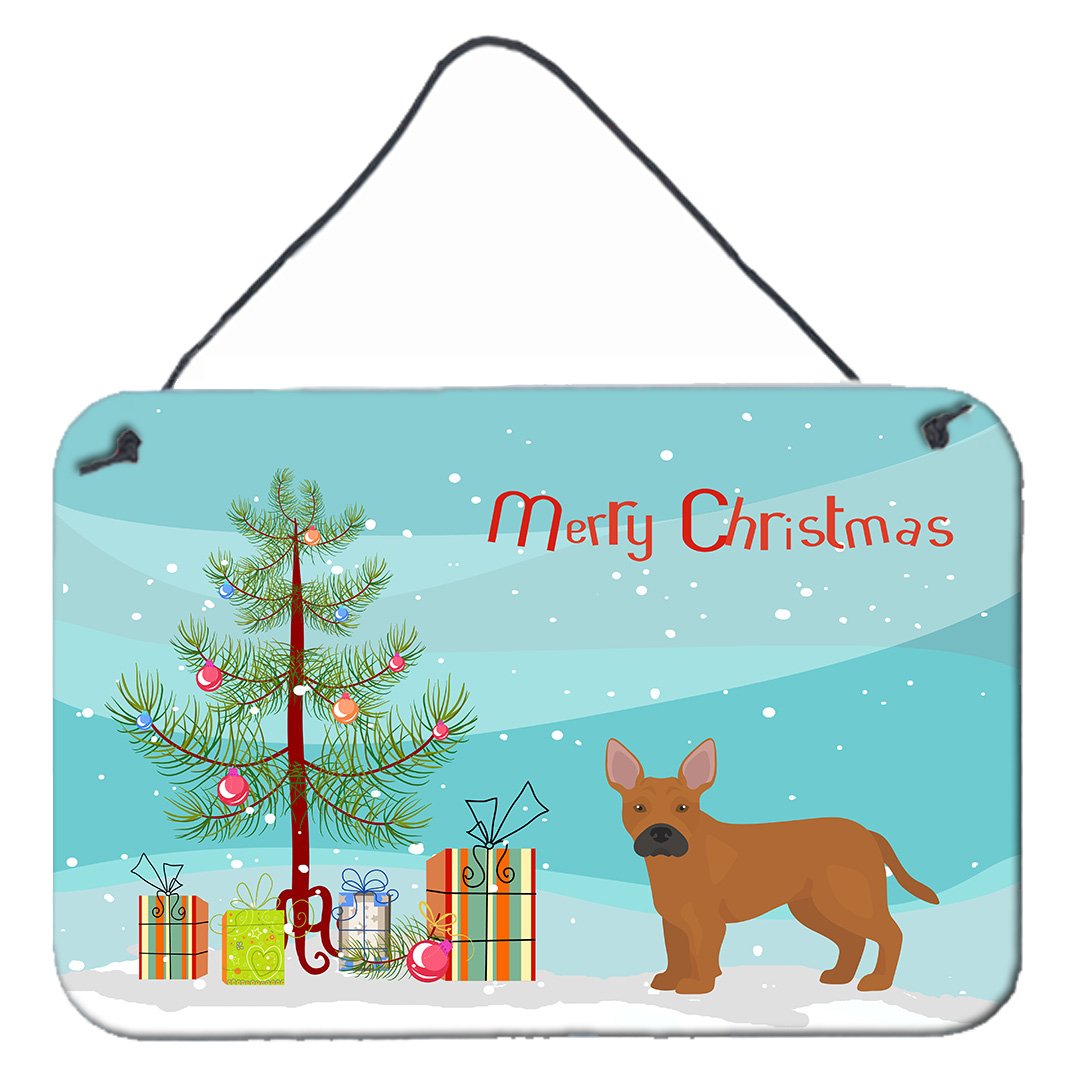 Tan French Bulldog Pit Bull Mix Christmas Tree Wall or Door Hanging Prints CK3828DS812 by Caroline&#39;s Treasures