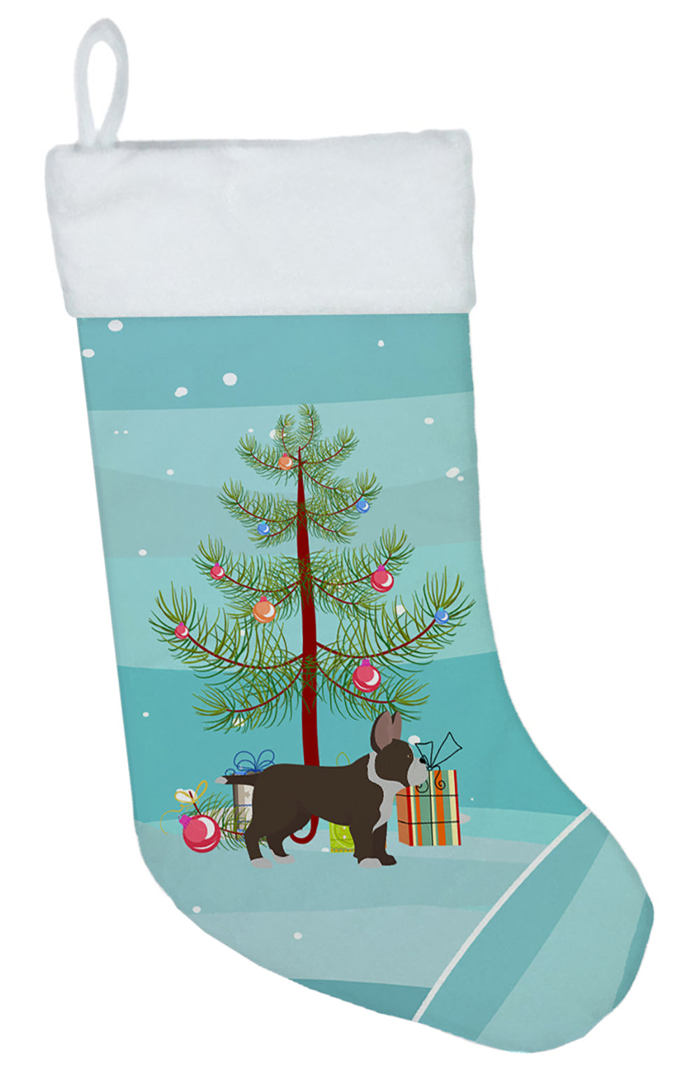 Black French Bulldog Pit Bull Mix Christmas Tree Christmas Stocking CK3829CS