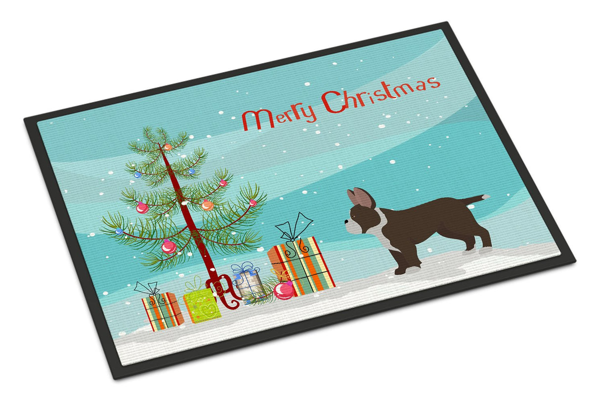 Black French Bulldog Pit Bull Mix Christmas Tree Indoor or Outdoor Mat 24x36 CK3829JMAT by Caroline&#39;s Treasures