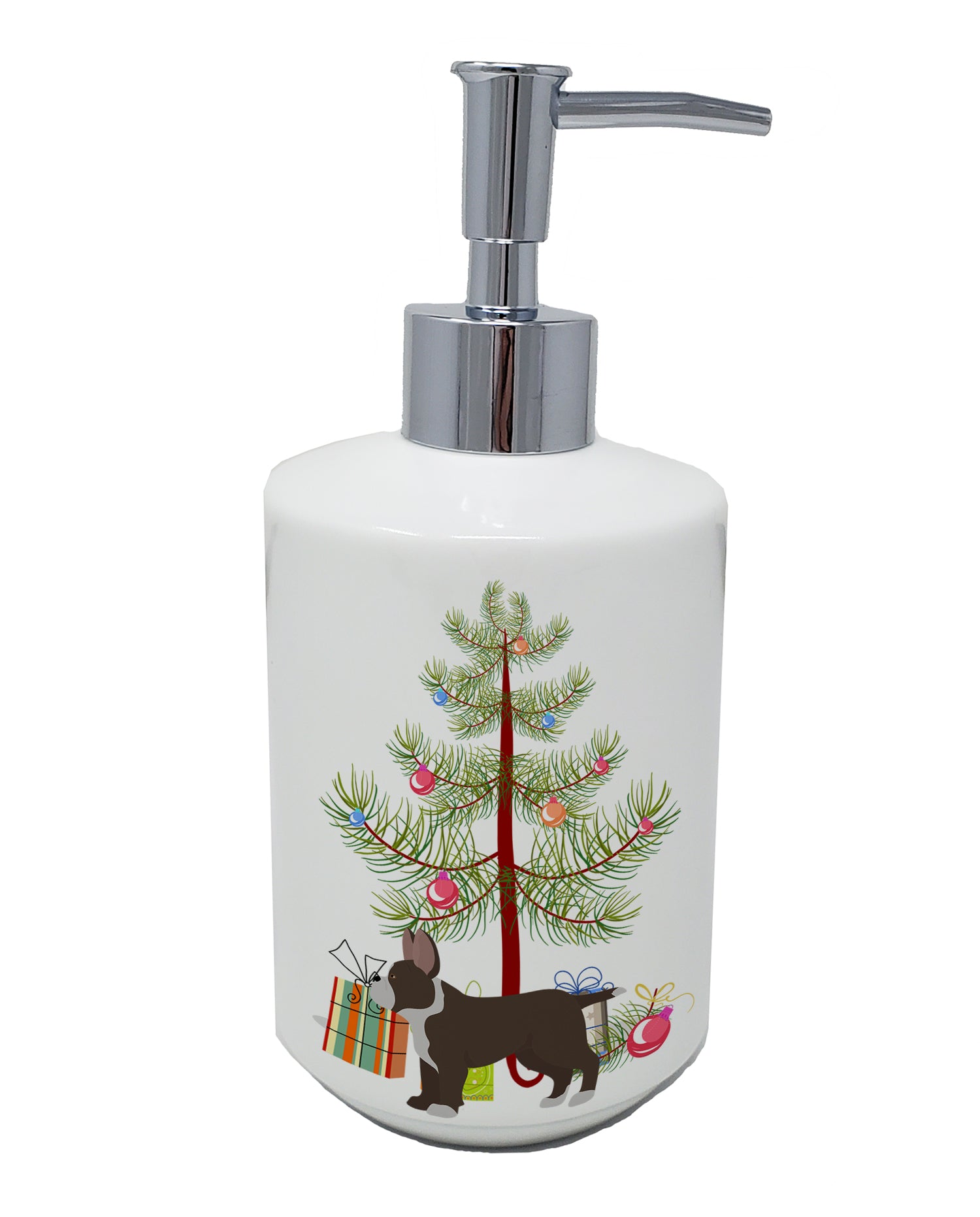 Buy this Black French Bulldog Pit Bull Mix Christmas Tree Ceramic Soap Dispenser