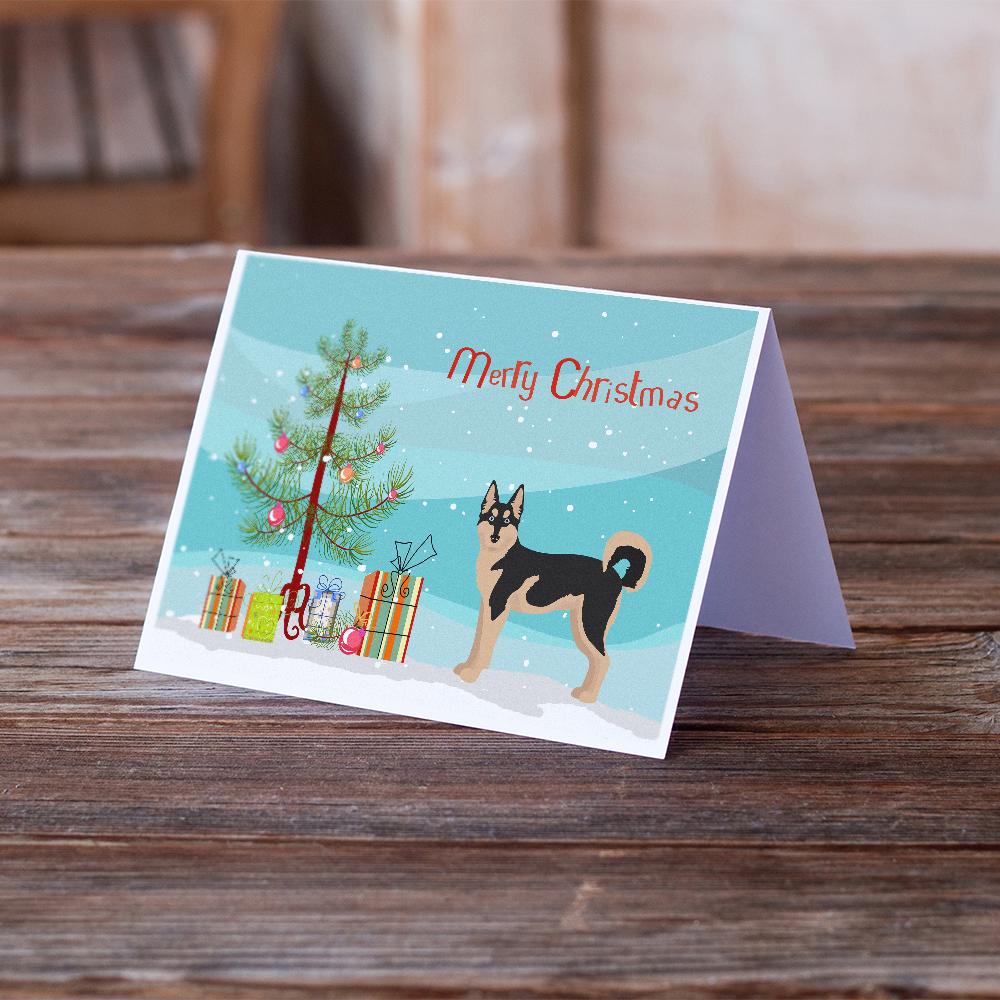 Gerberian Shepsky #2 Christmas Tree Greeting Cards and Envelopes Pack of 8 - the-store.com