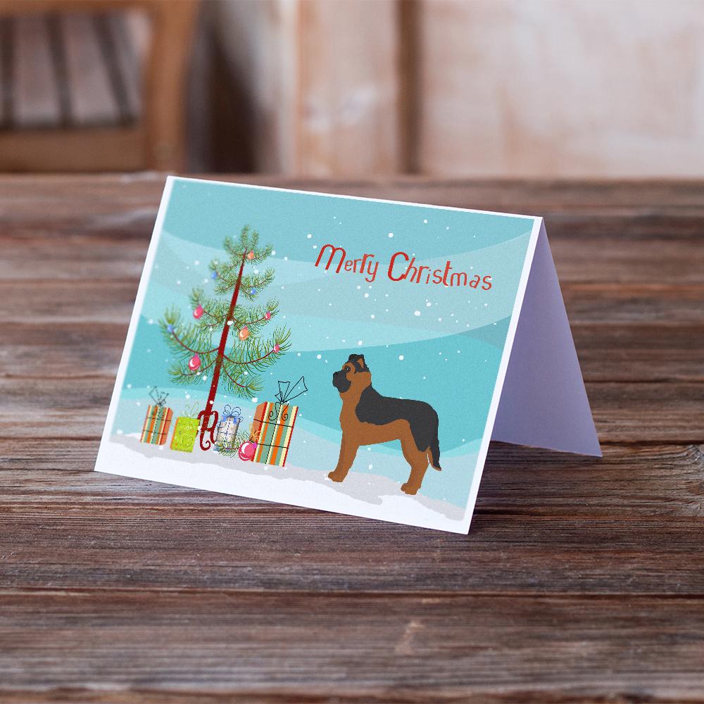 Buy this Black German Shepherd Mastiff Mix Christmas Tree Greeting Cards and Envelopes Pack of 8