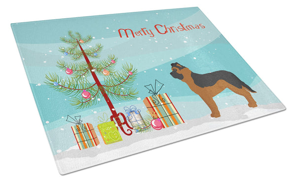 Black German Shepherd Mastiff Mix Christmas Tree Glass Cutting Board Large CK3833LCB by Caroline's Treasures