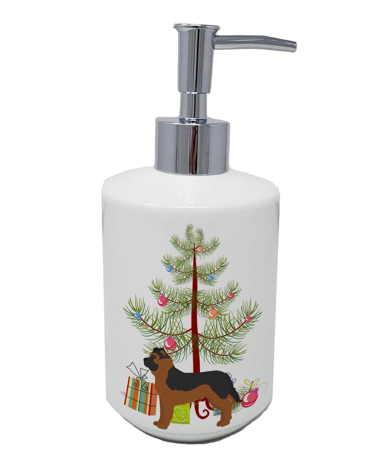 Buy this Black German Shepherd Mastiff Mix Christmas Tree Ceramic Soap Dispenser