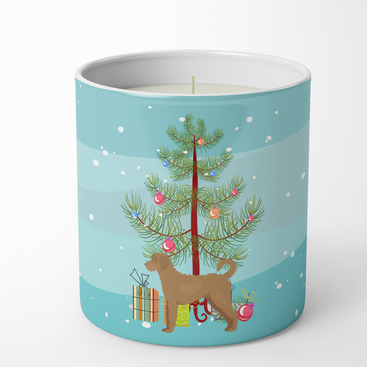 Buy this Tan Labradoodle Christmas Tree 10 oz Decorative Soy Candle
