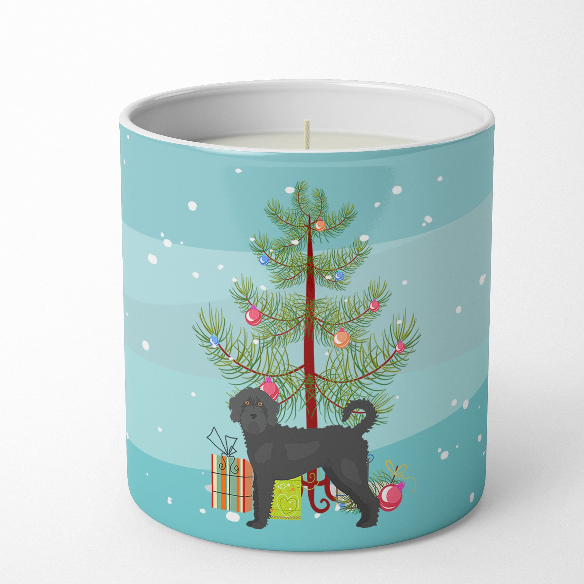 Buy this Black Labradoodle Christmas Tree 10 oz Decorative Soy Candle