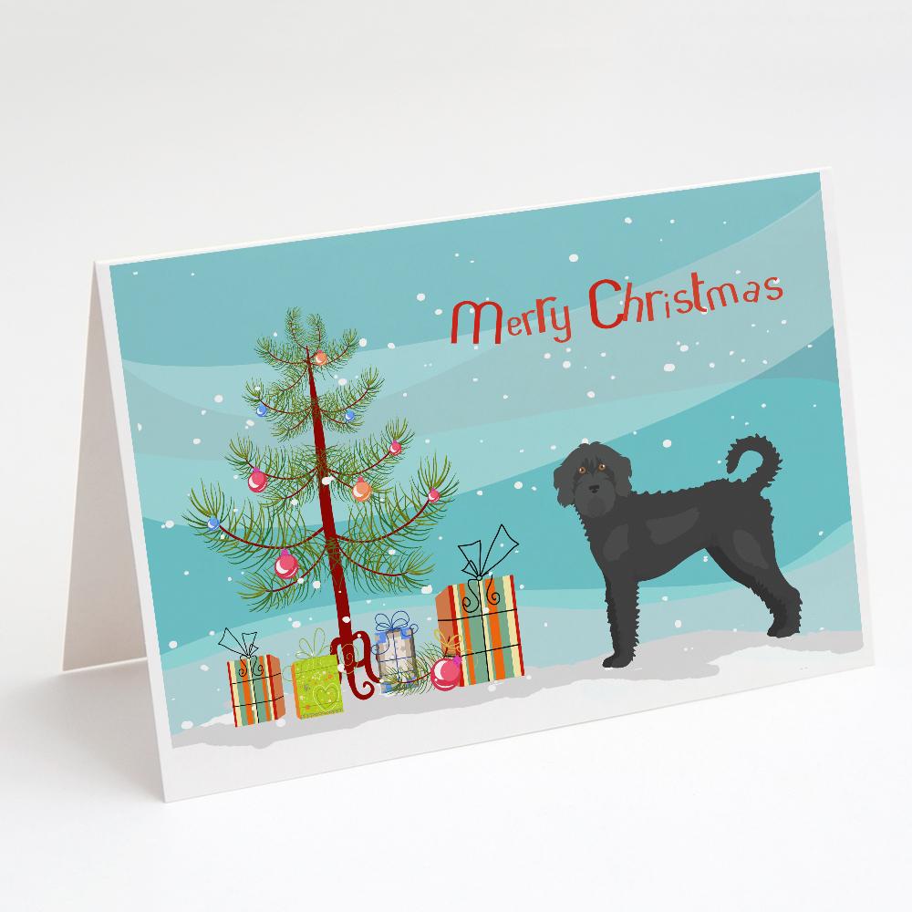 Buy this Black Labradoodle Christmas Tree Greeting Cards and Envelopes Pack of 8