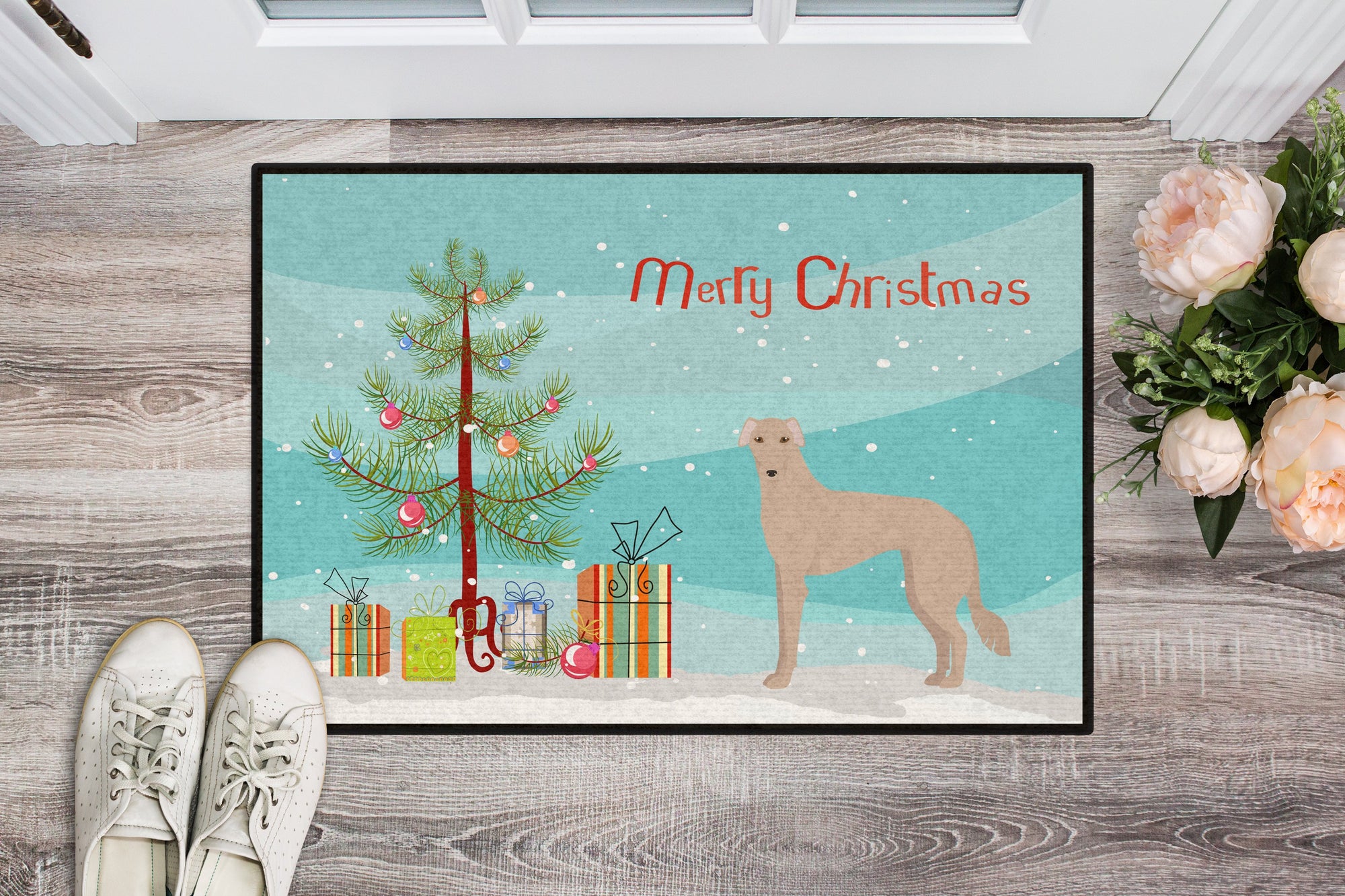Tan Longdog Christmas Tree Indoor or Outdoor Mat 24x36 CK3848JMAT by Caroline's Treasures