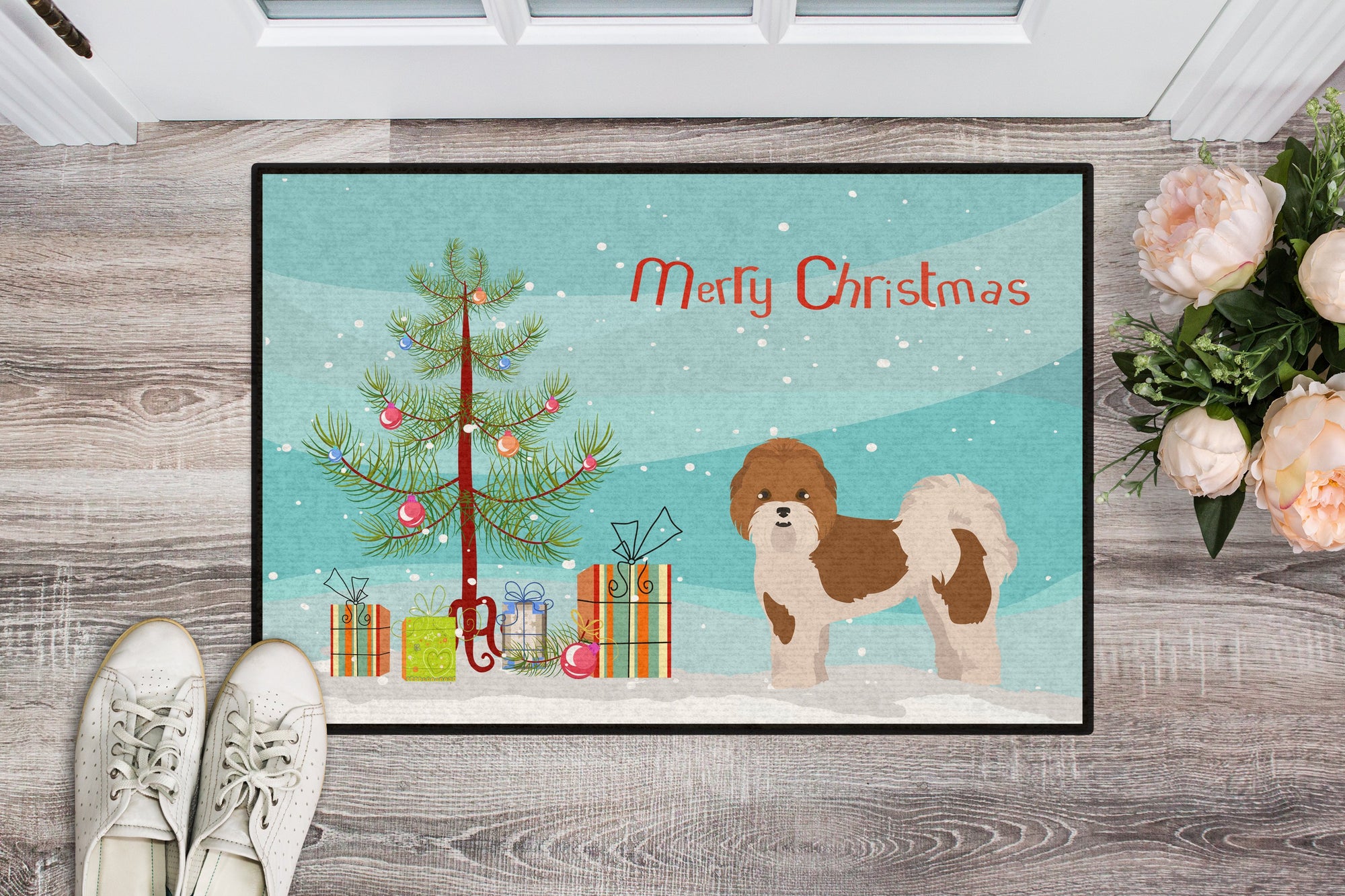 Mal-Shi Christmas Tree Indoor or Outdoor Mat 24x36 CK3853JMAT by Caroline's Treasures