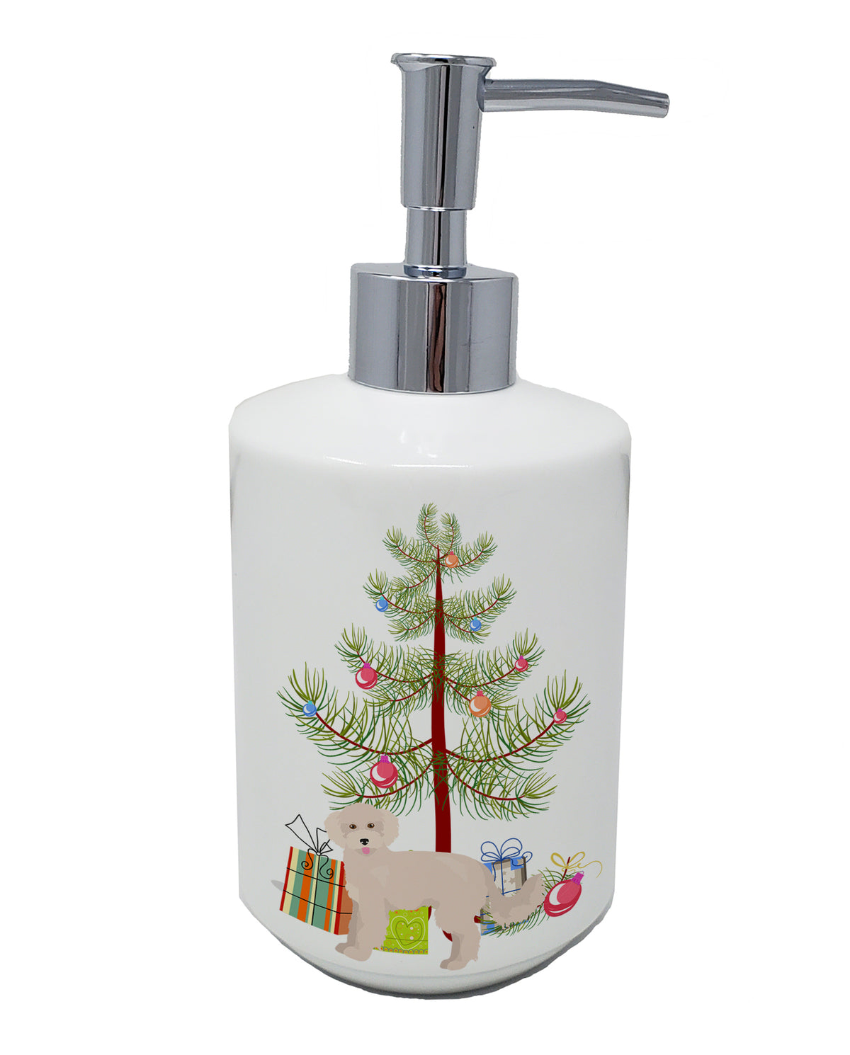Buy this Maltipoo Christmas Tree Ceramic Soap Dispenser