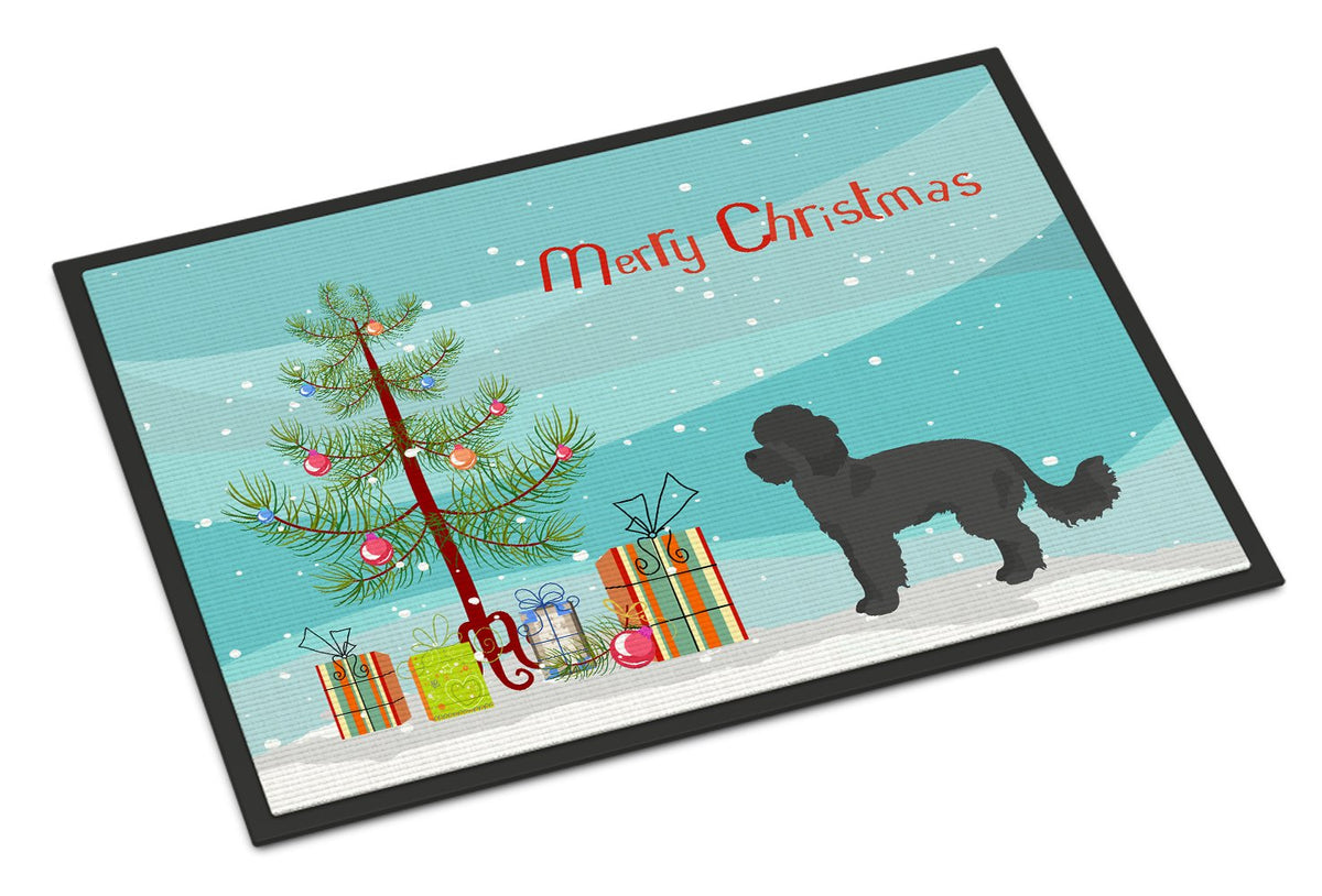 Black Maltipoo Christmas Tree Indoor or Outdoor Mat 24x36 CK3855JMAT by Caroline&#39;s Treasures