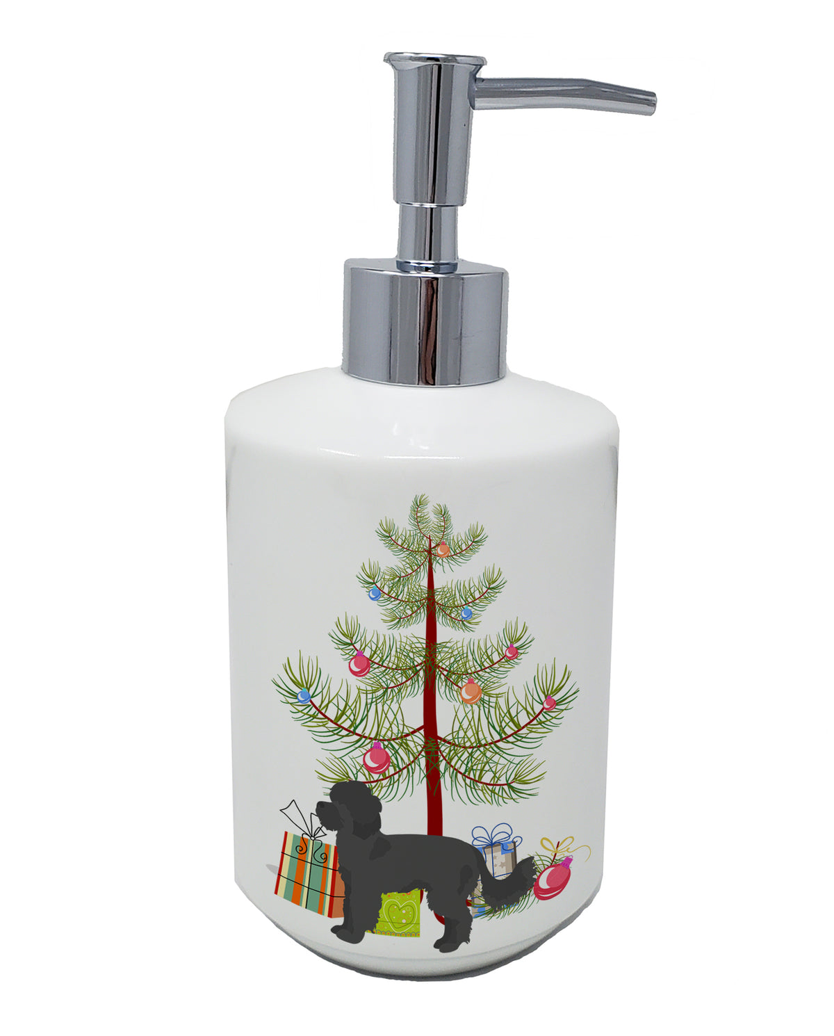 Buy this Black Maltipoo Christmas Tree Ceramic Soap Dispenser