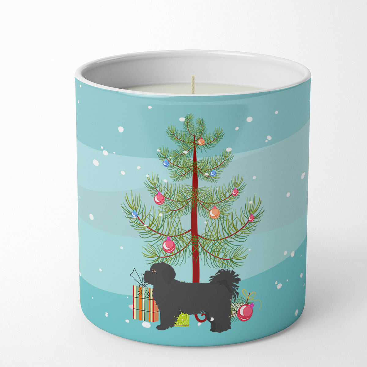 Buy this Black Pekeapoo Christmas Tree 10 oz Decorative Soy Candle