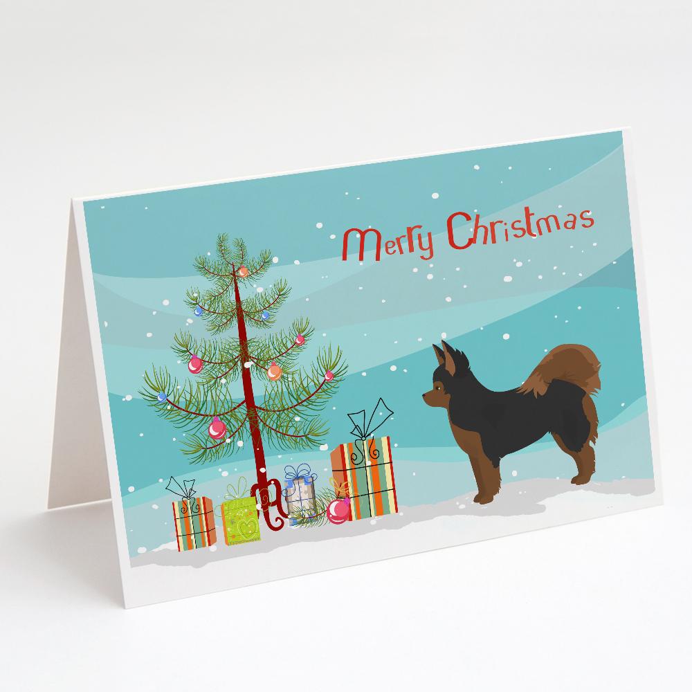 Buy this Black and Tan Pomchi Christmas Tree Greeting Cards and Envelopes Pack of 8