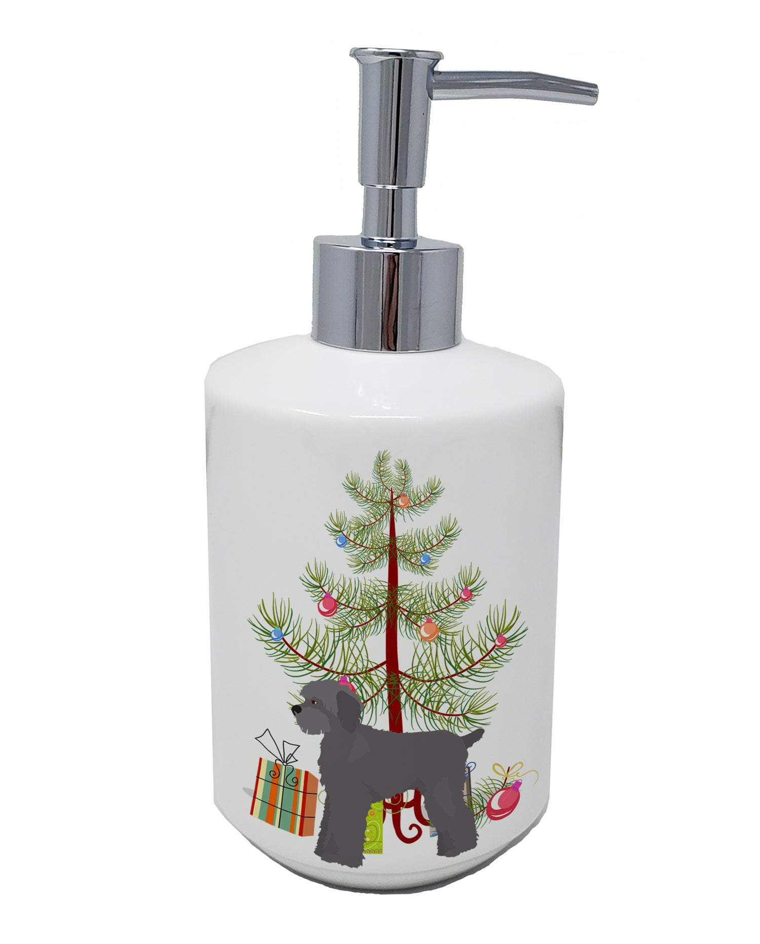 Buy this Grey Schnoodle Christmas Tree Ceramic Soap Dispenser