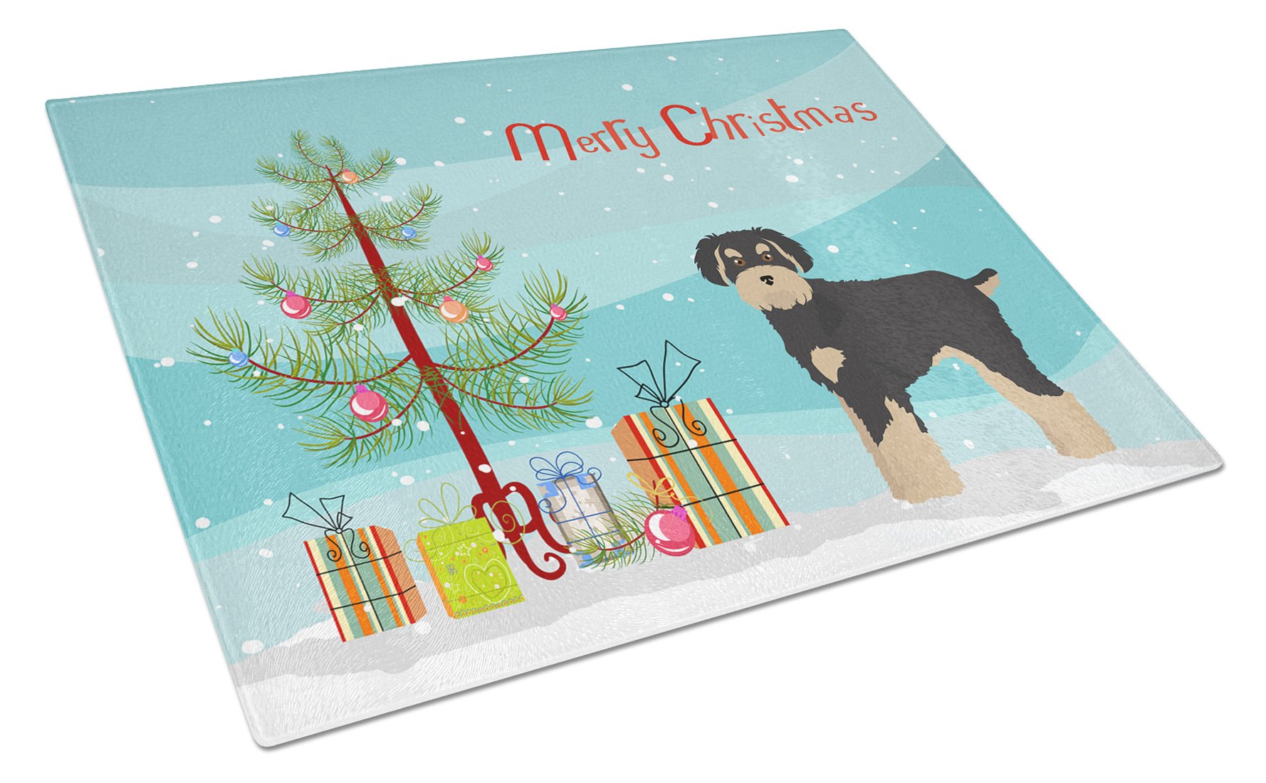 Schnoodle Christmas Tree Glass Cutting Board Large CK3866LCB by Caroline's Treasures