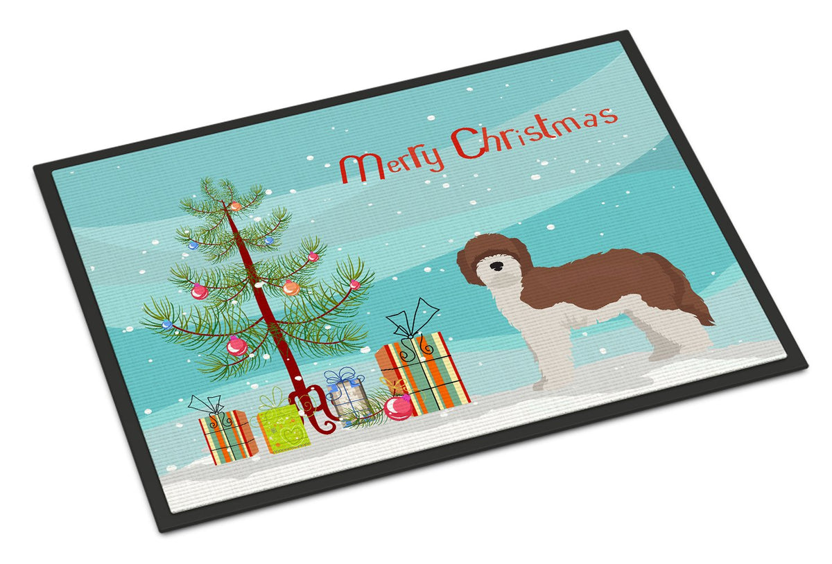 Sheepadoodle Christmas Tree Indoor or Outdoor Mat 24x36 CK3867JMAT by Caroline&#39;s Treasures