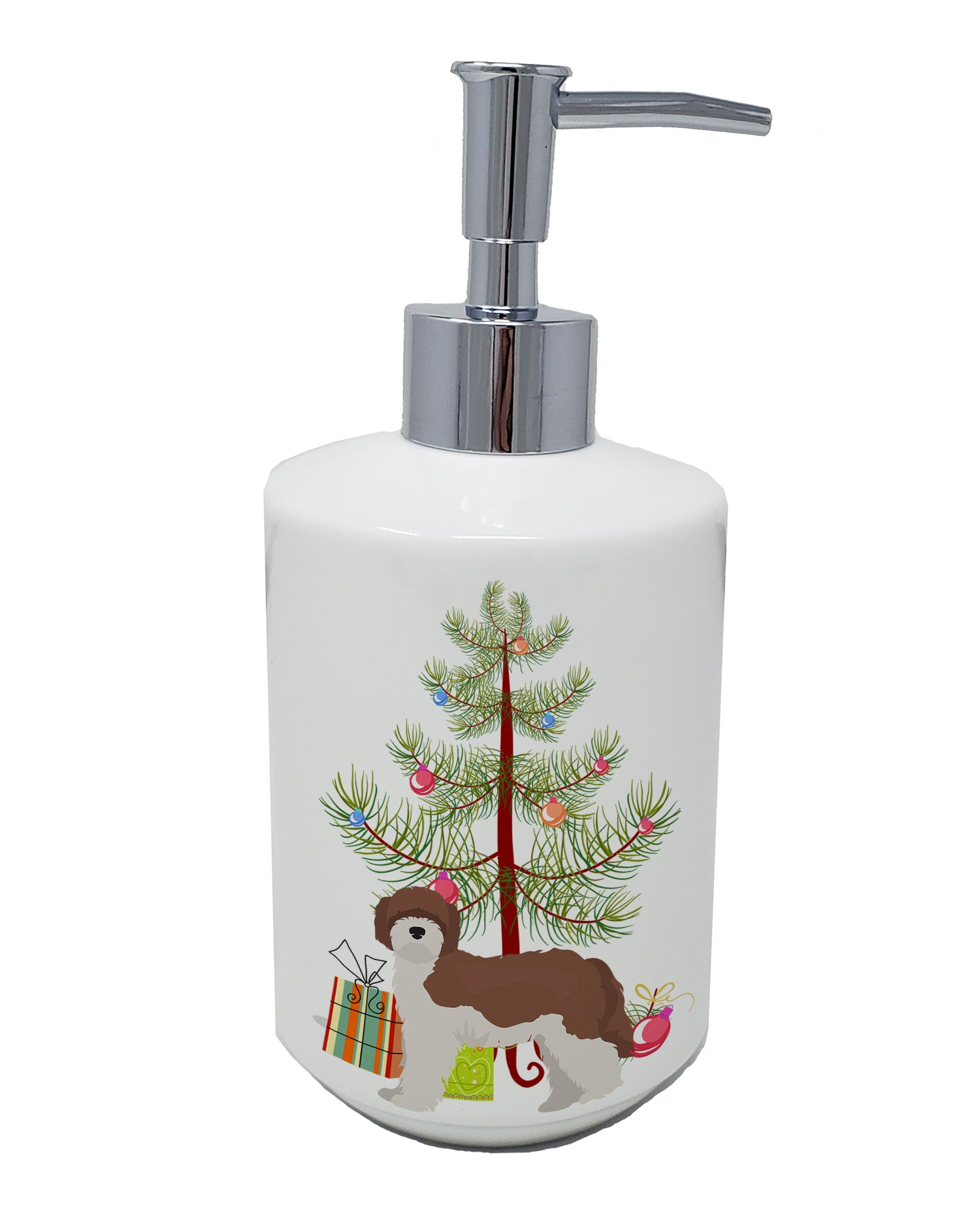 Buy this Sheepadoodle Christmas Tree Ceramic Soap Dispenser