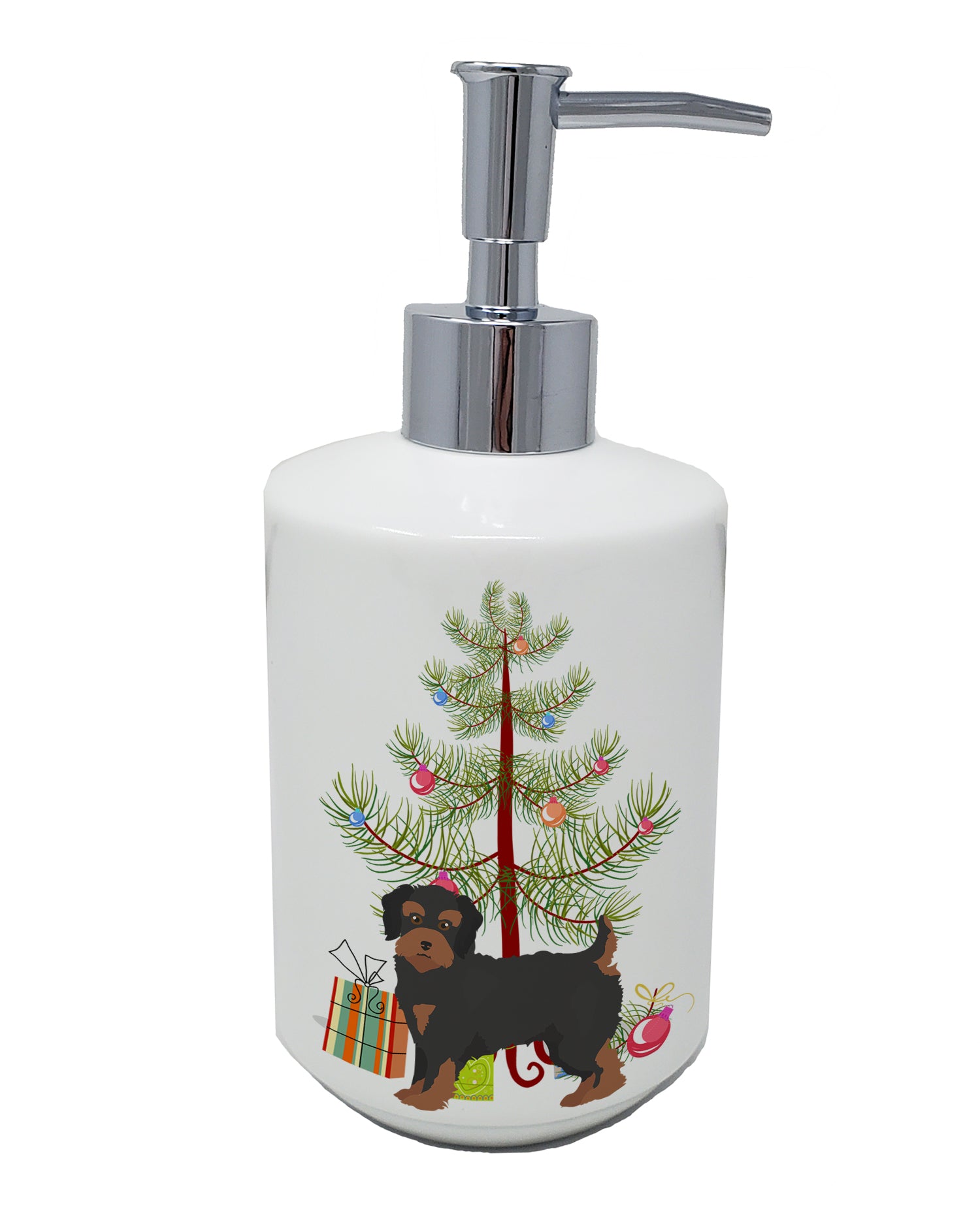 Buy this Yorkiepoo #1 Christmas Tree Ceramic Soap Dispenser