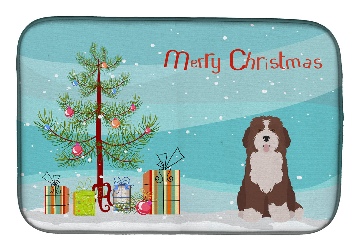 Bernedoodle #2 Christmas Tree Dish Drying Mat CK3886DDM  the-store.com.