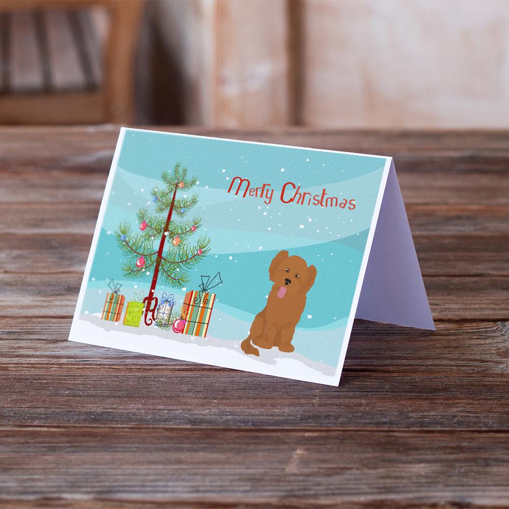 Shih Poo #3 Christmas Tree Greeting Cards and Envelopes Pack of 8 - the-store.com