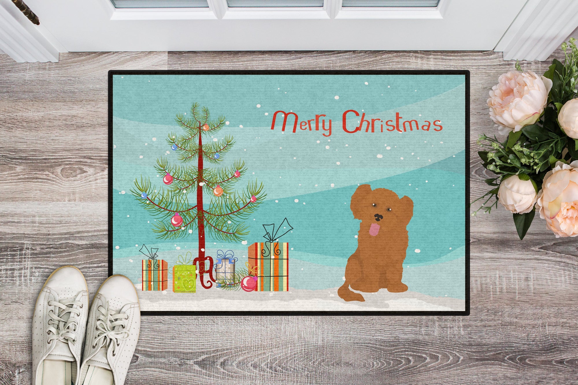 Shih Poo #3 Christmas Tree Indoor or Outdoor Mat 24x36 CK3891JMAT by Caroline's Treasures