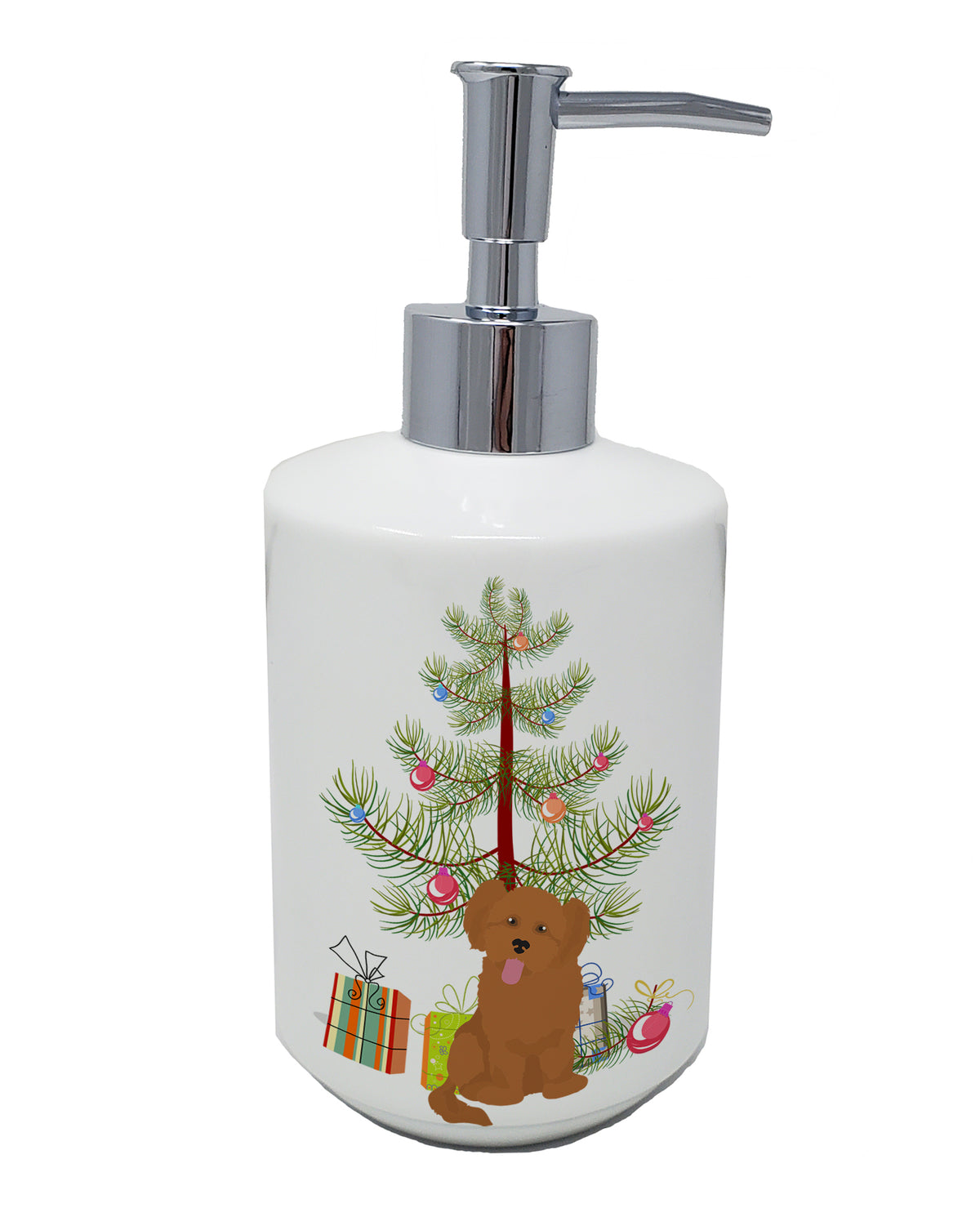 Buy this Shih Poo #3 Christmas Tree Ceramic Soap Dispenser