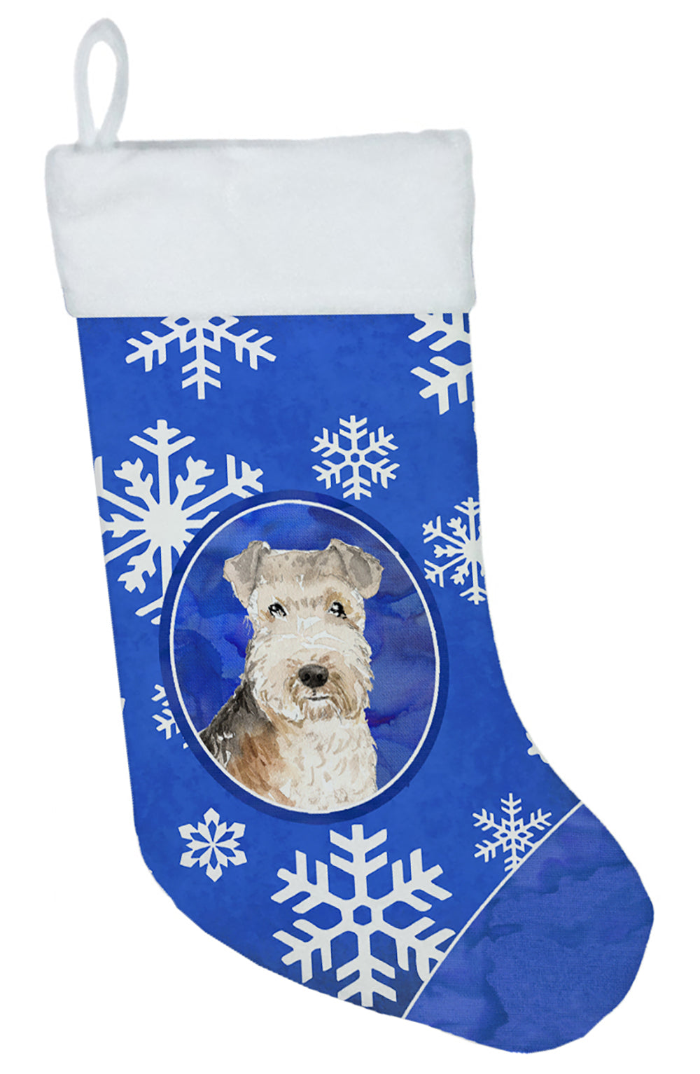 Lakeland Terrier Winter Snowflakes Christmas Stocking CK3911CS