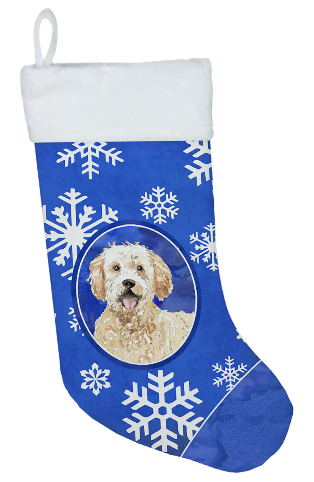 Goldendoodle Winter Snowflakes Christmas Stocking CK3917CS  the-store.com.