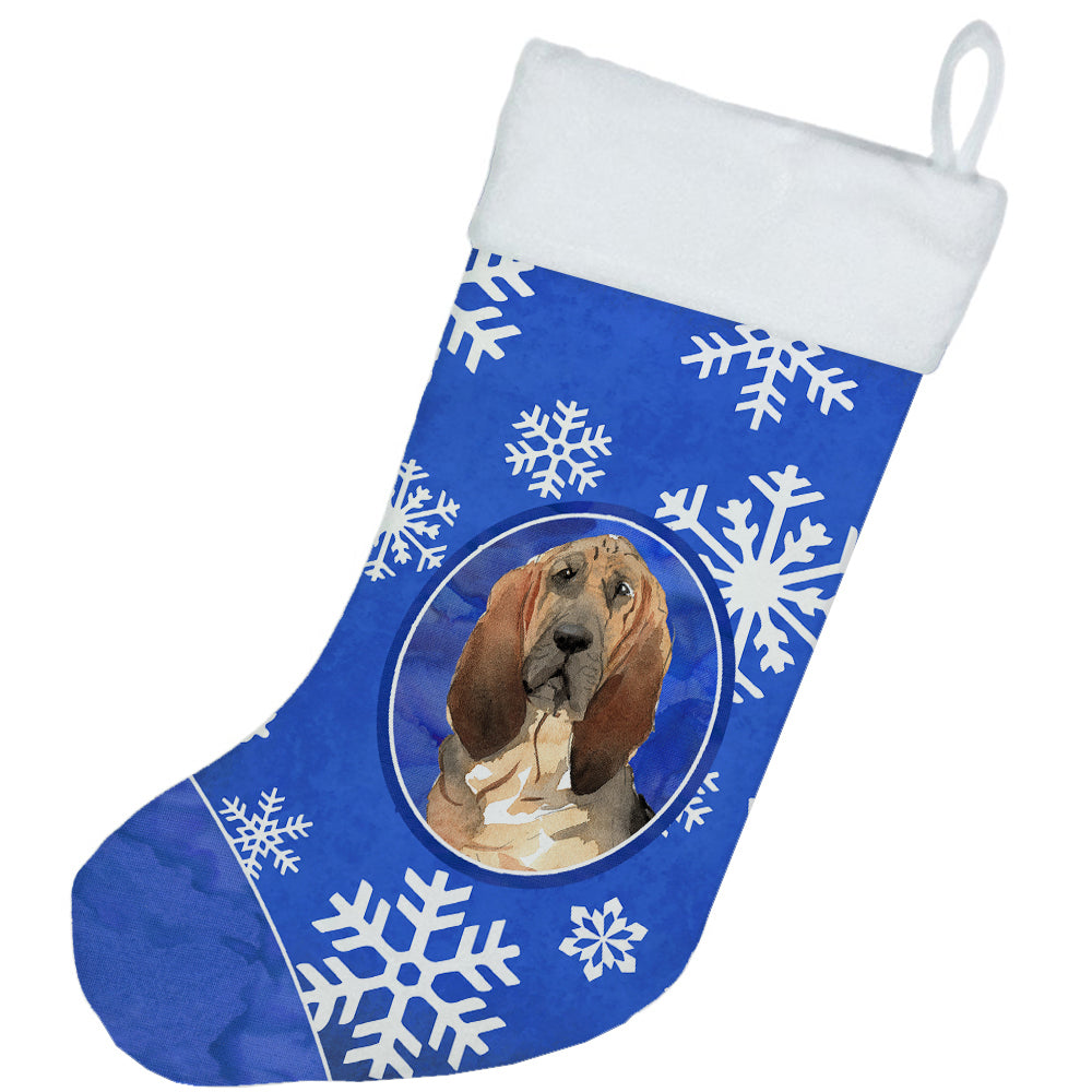 Bloodhound Winter Snowflakes Christmas Stocking CK3925CS  the-store.com.