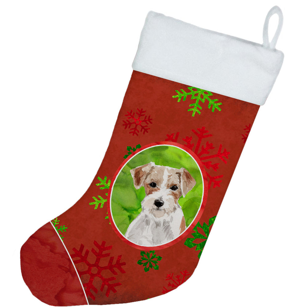 Christmas Snowflakes Jack Russell Terrier Christmas Stocking CK3975CS  the-store.com.