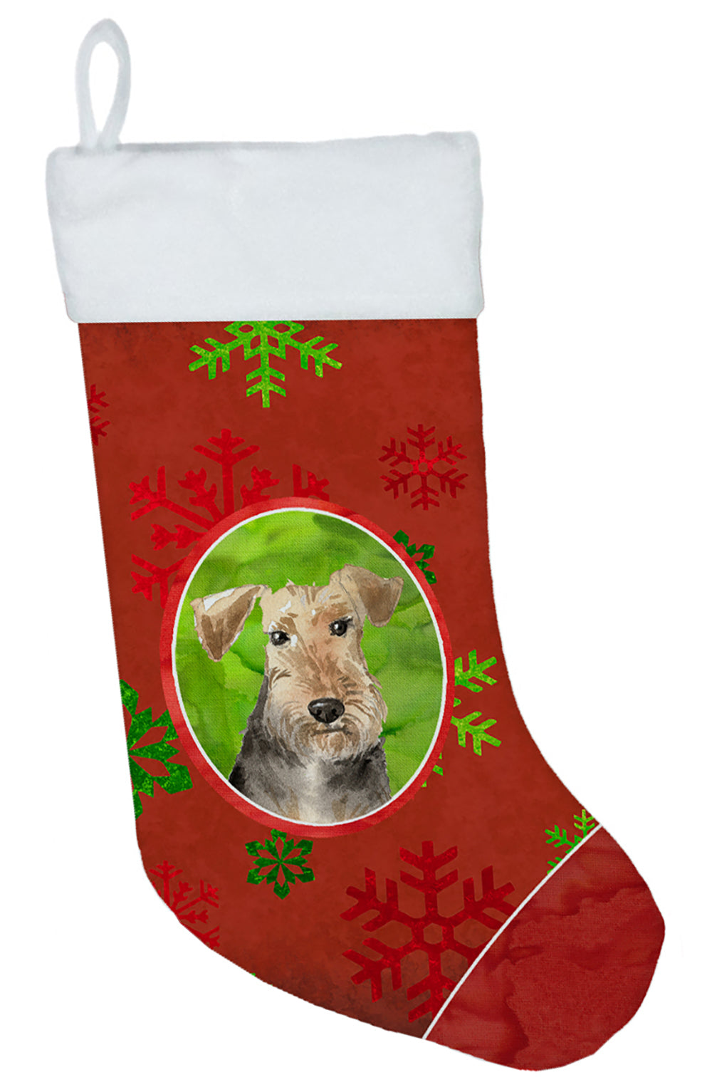 Christmas Snowflakes Airedale Terrier Christmas Stocking CK4004CS  the-store.com.