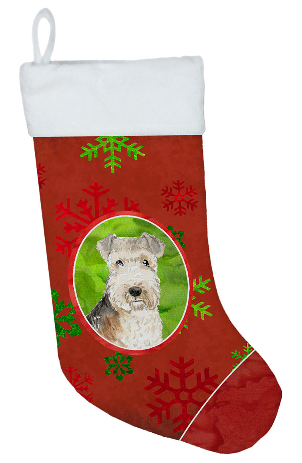 Christmas Snowflakes Lakeland Terrier Christmas Stocking CK4019CS