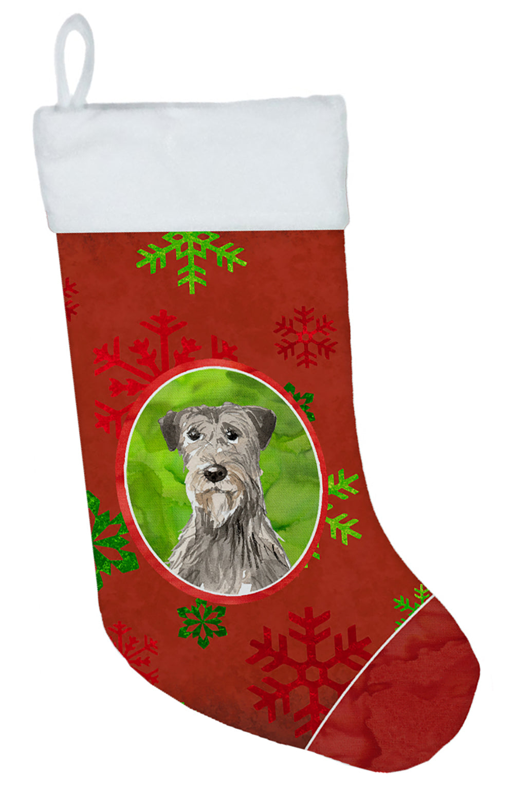 Christmas Snowflakes Irish Wolfhound Christmas Stocking CK4022CS