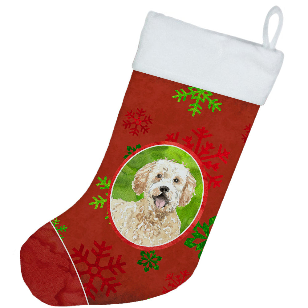 Christmas Snowflakes Goldendoodle Christmas Stocking CK4025CS  the-store.com.