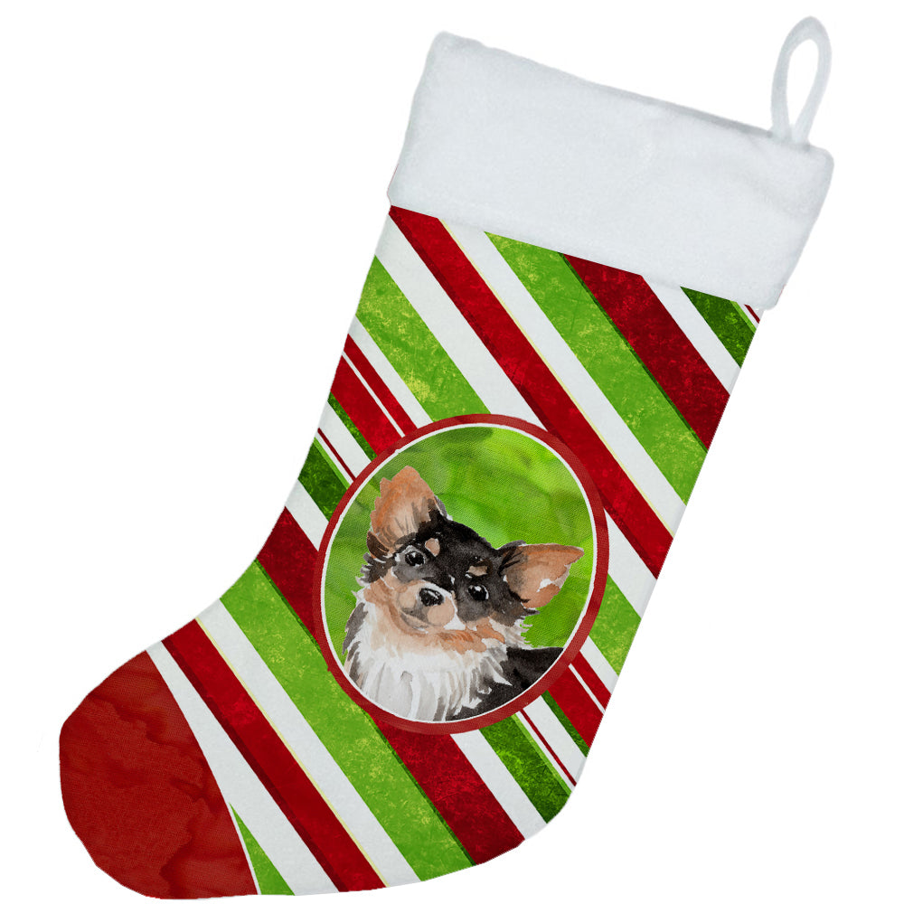 Christmas Snowflakes Long Haired Chihuahua Christmas Stocking CK4068CS  the-store.com.
