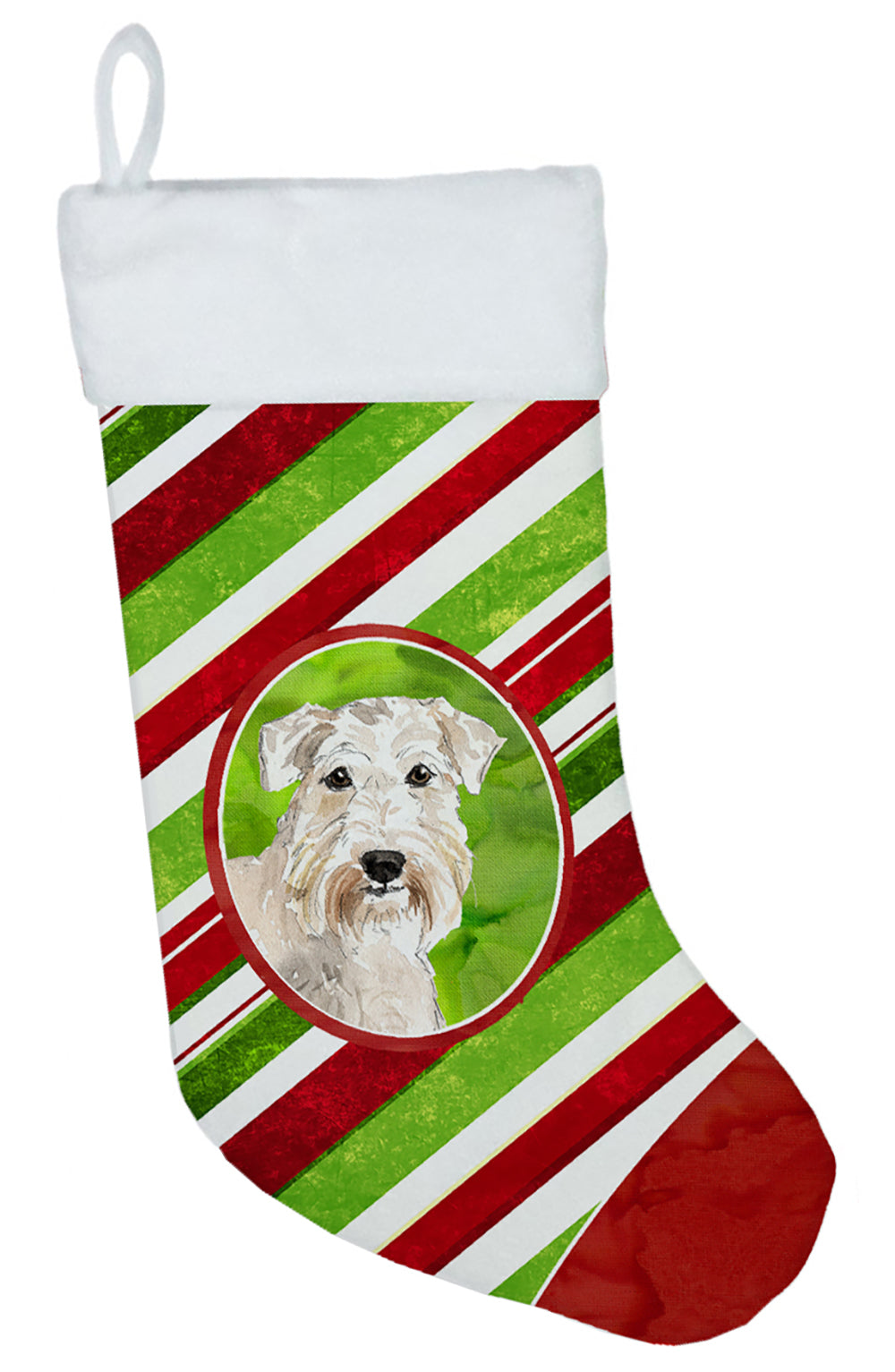 Wheaten Terrier Christmas Candy Stripe Christmas Stocking CK4075CS