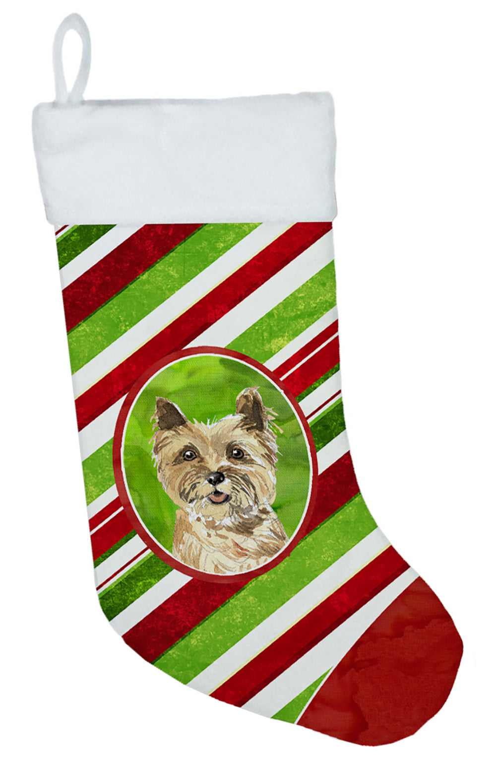 Cairn Terrier Christmas Candy Stripe Christmas Stocking CK4101CS  the-store.com.