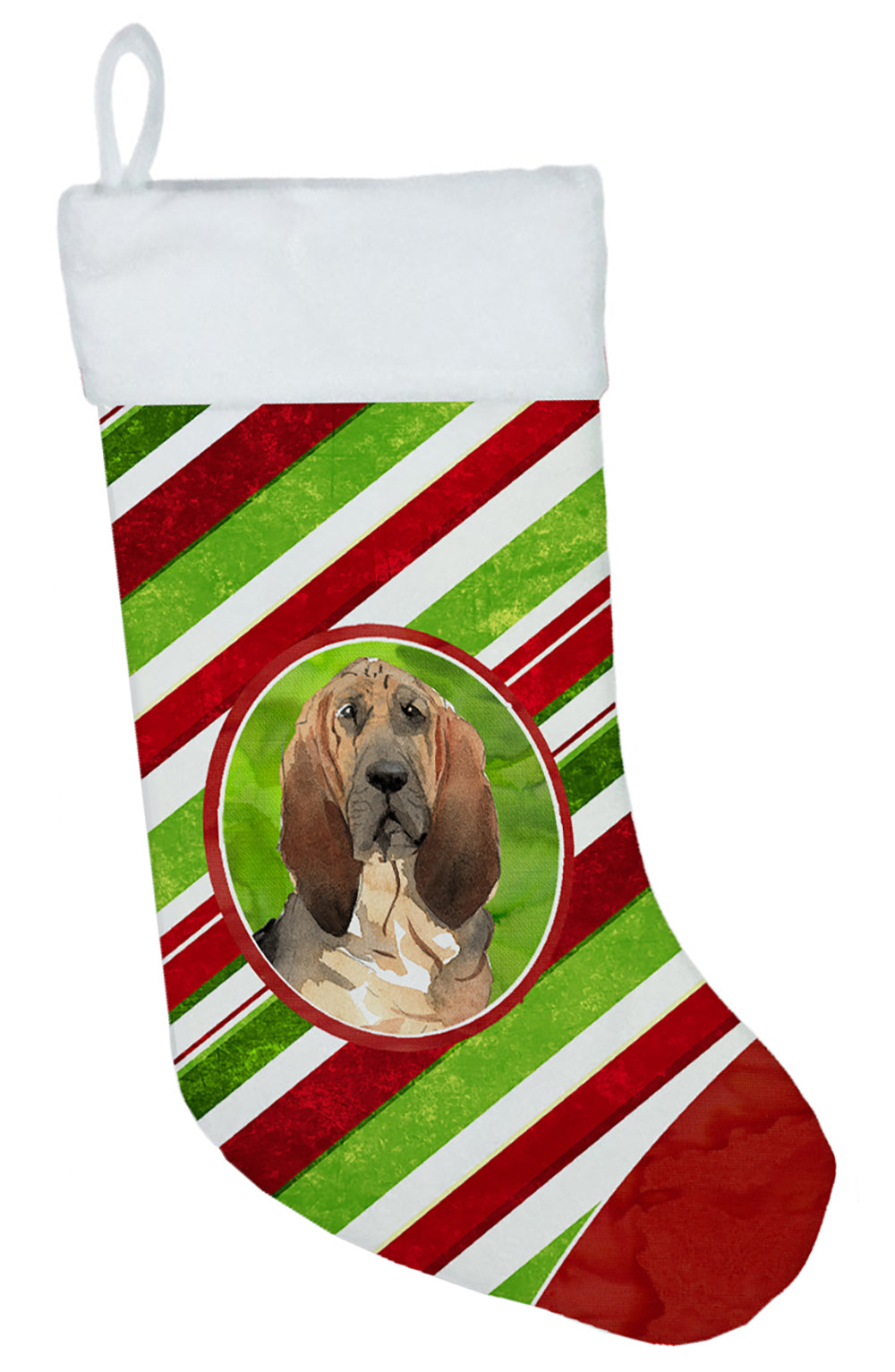 Bloodhound Christmas Candy Stripe Christmas Stocking CK4105CS