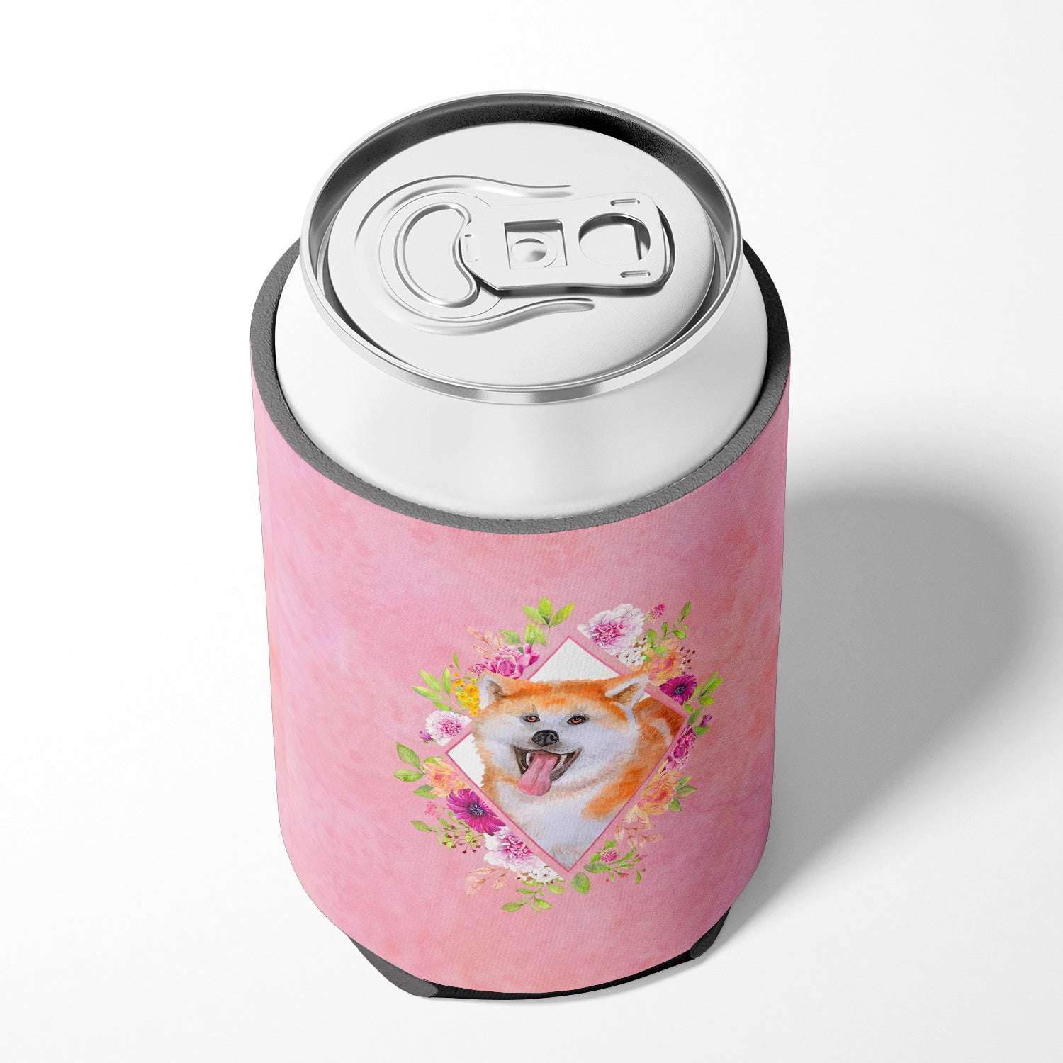 Akita Pink Flowers Can or Bottle Hugger CK4111CC  the-store.com.