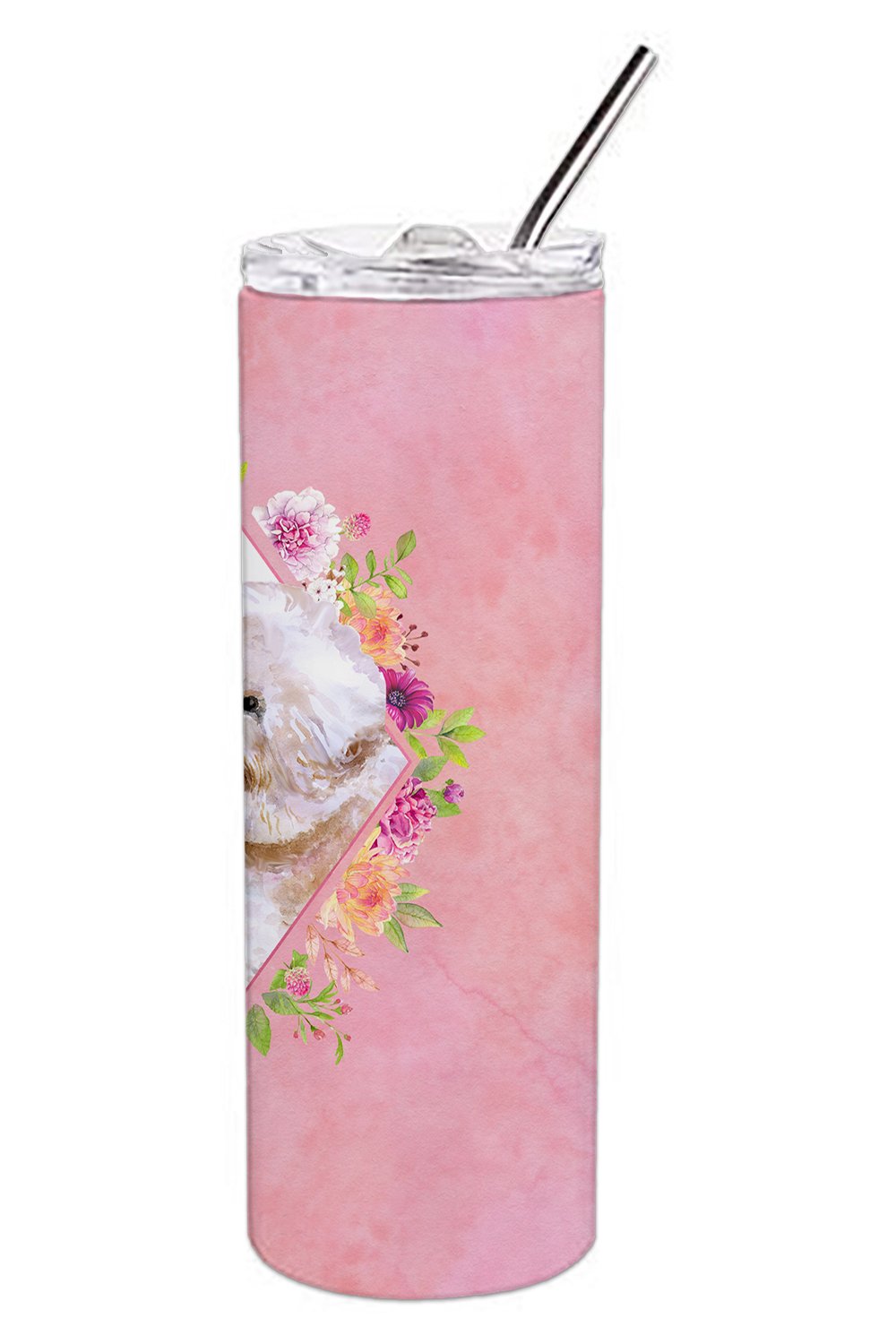 Bichon Frisé #1 Pink Flowers Double Walled Stainless Steel 20 oz Skinny Tumbler CK4119TBL20 by Caroline's Treasures