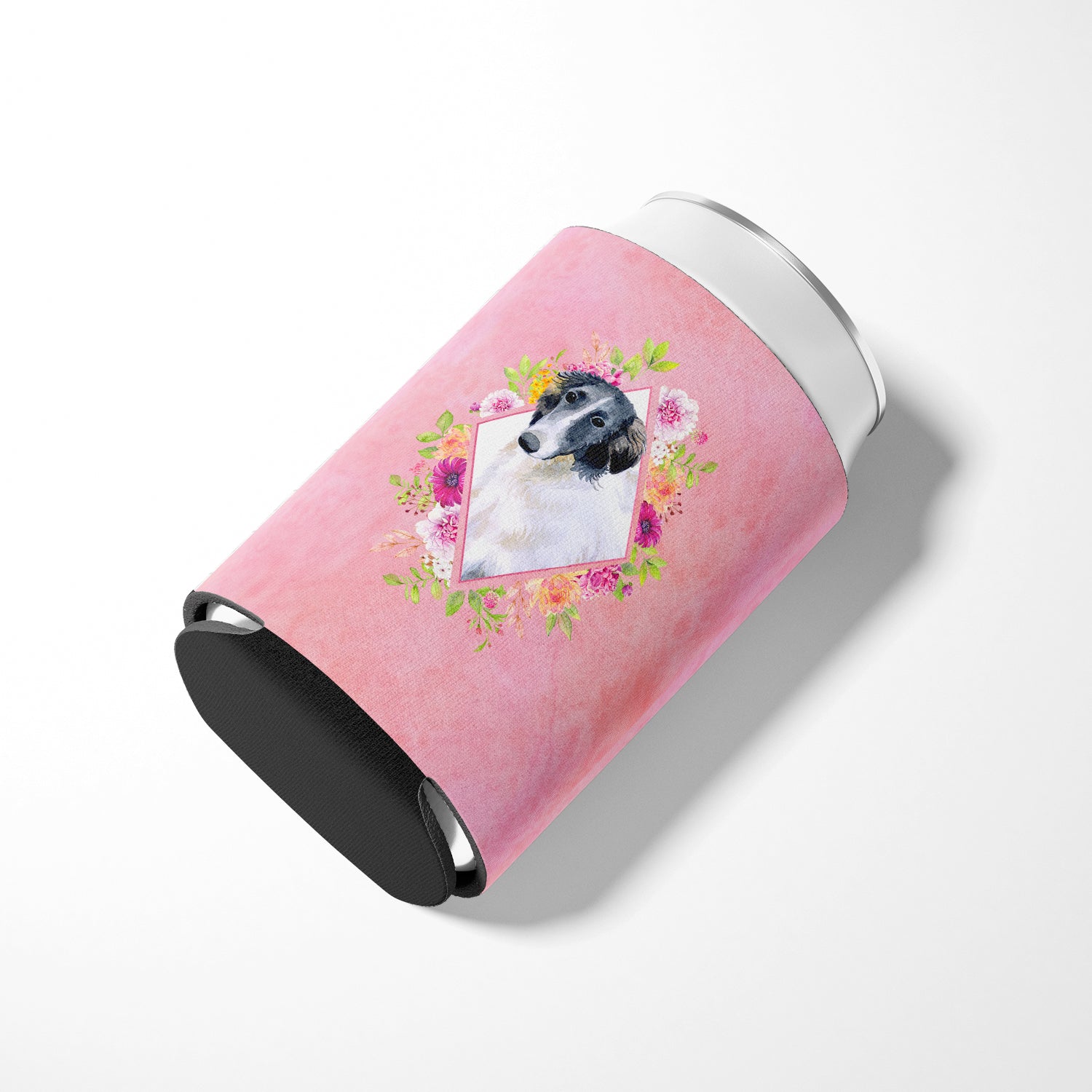 Borzoi Pink Flowers Can or Bottle Hugger CK4122CC  the-store.com.