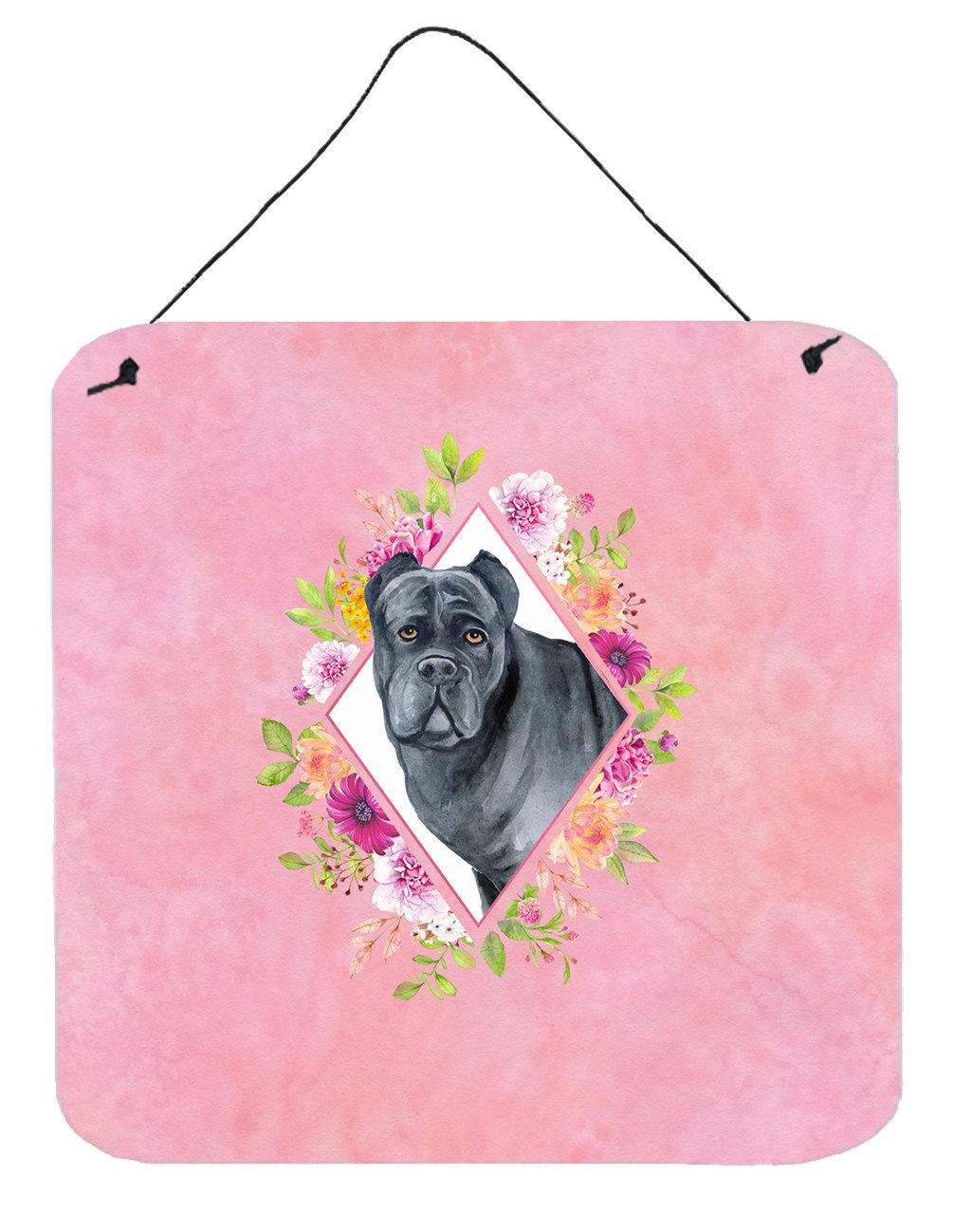 Cane Corso Pink Flowers Wall or Door Hanging Prints CK4125DS66 by Caroline&#39;s Treasures