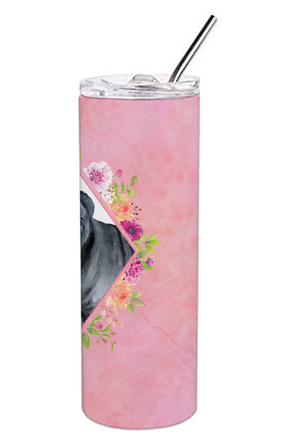 Cane Corso Pink Flowers Double Walled Stainless Steel 20 oz Skinny Tumbler CK4125TBL20 by Caroline's Treasures