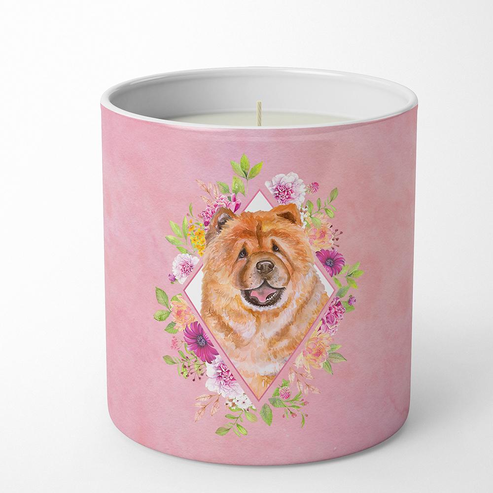 Chow Chow #1 Pink Flowers 10 oz Decorative Soy Candle CK4131CDL by Caroline's Treasures