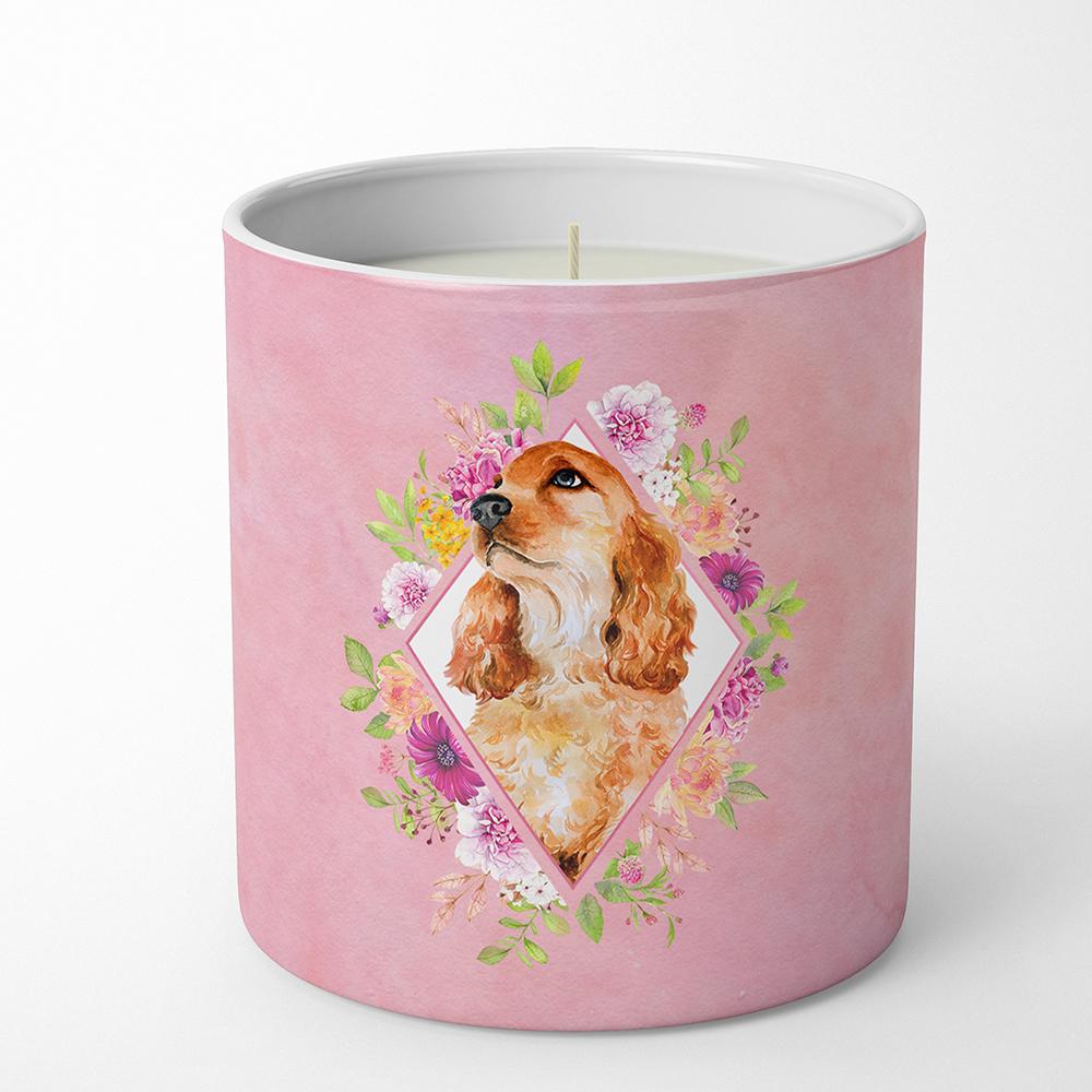 Cocker Spaniel #2 Pink Flowers 10 oz Decorative Soy Candle CK4133CDL by Caroline&#39;s Treasures