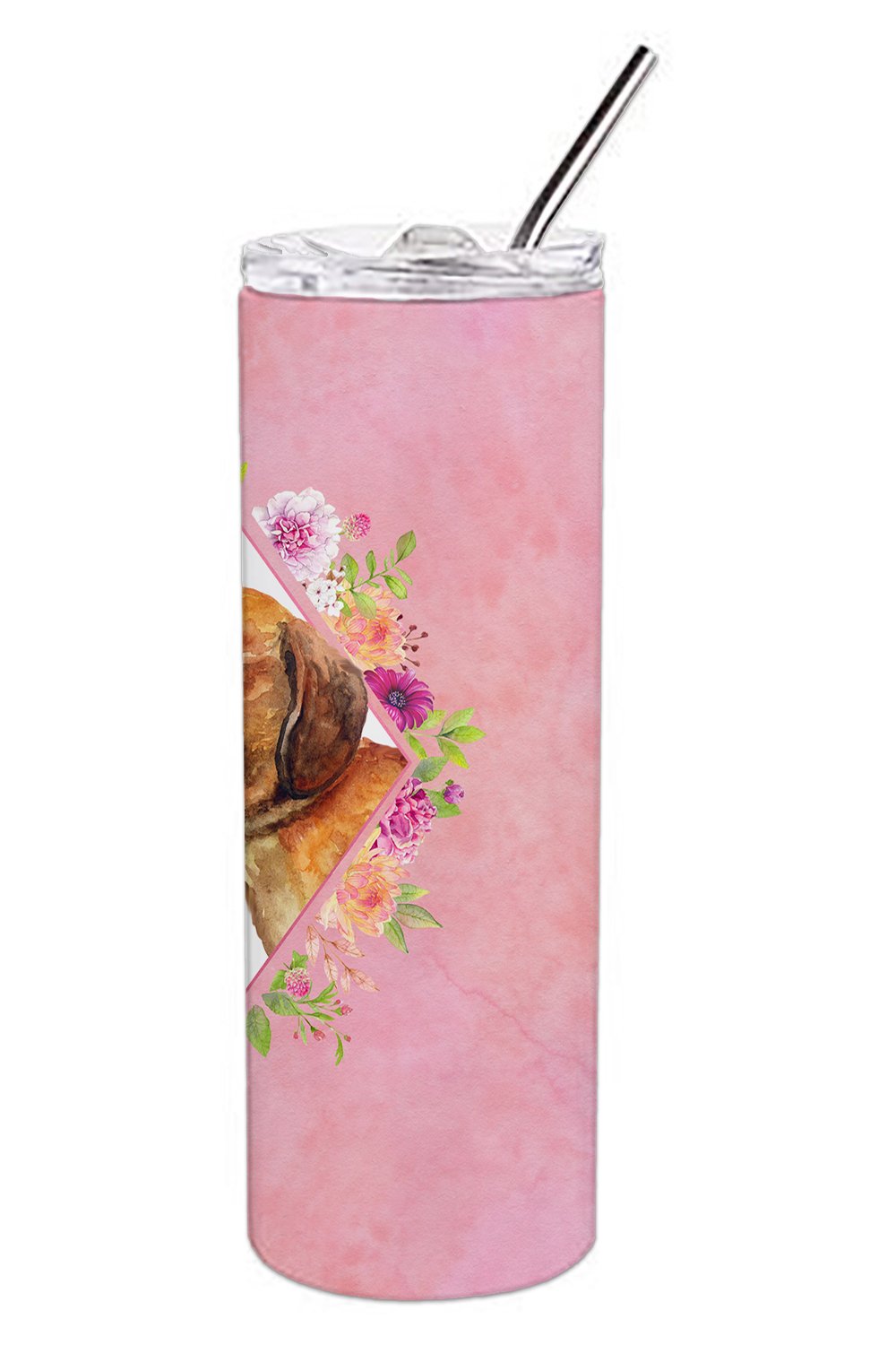 Dachshund Red #1 Pink Flowers Double Walled Stainless Steel 20 oz Skinny Tumbler CK4134TBL20 by Caroline's Treasures