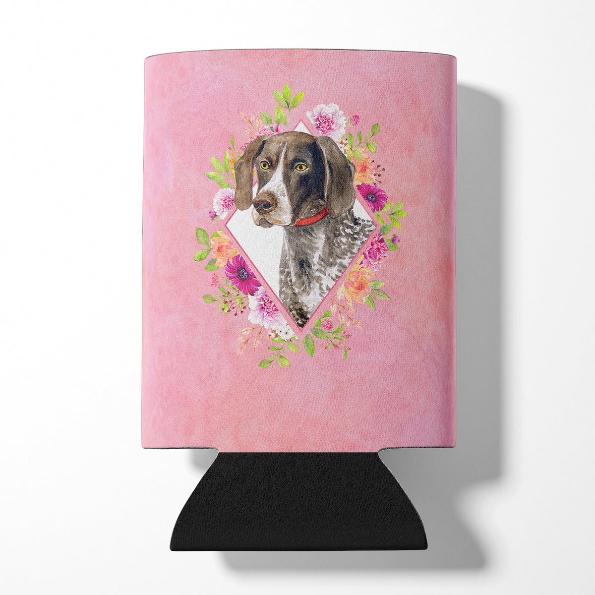 German Shorthaired Pointer Pink Flowers Can or Bottle Hugger CK4157CC