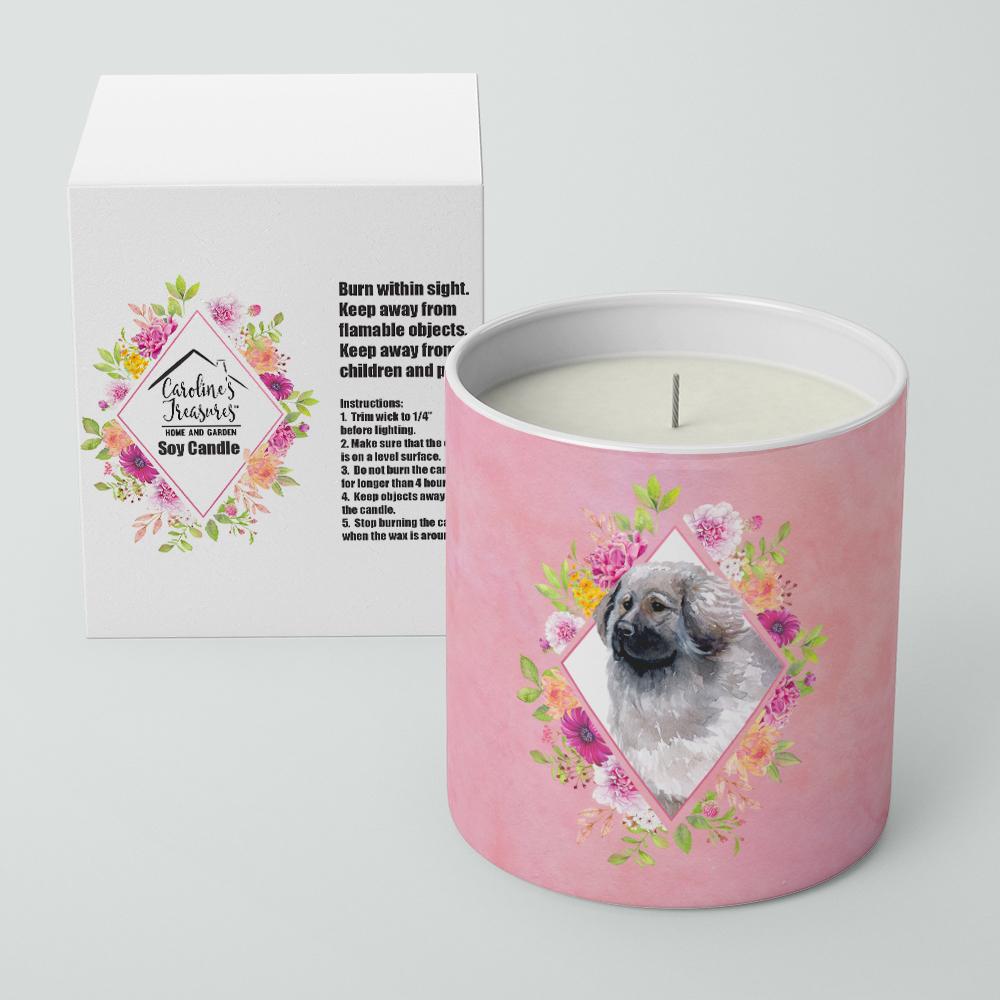 Moscow Watchdog Pink Flowers 10 oz Decorative Soy Candle CK4162CDL by Caroline's Treasures