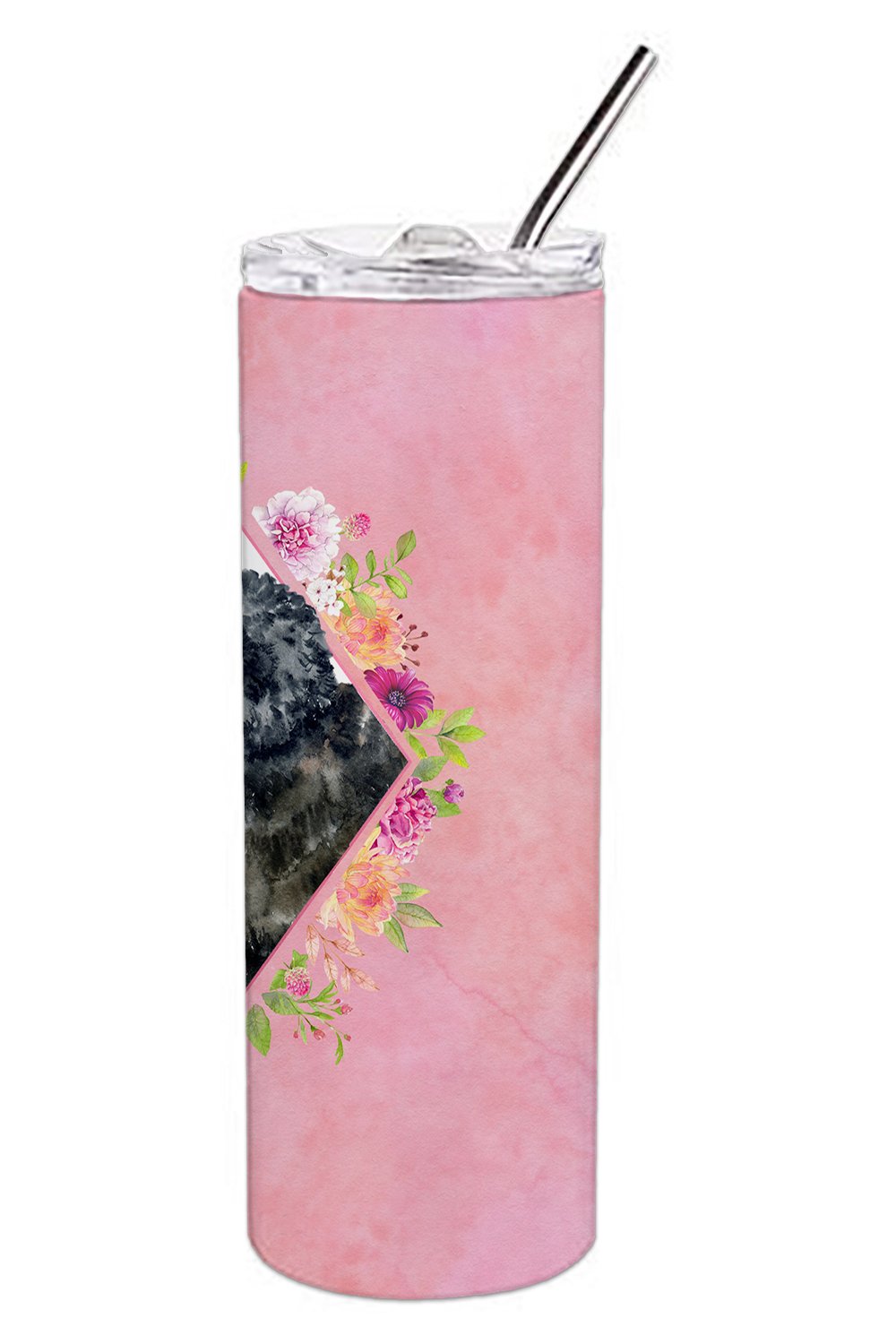 Newfoundland Pink Flowers Double Walled Stainless Steel 20 oz Skinny Tumbler CK4163TBL20 by Caroline's Treasures